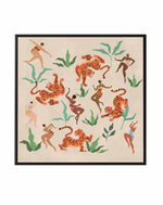 Dancing With Tigers by Arty Guava | Framed Canvas Art Print