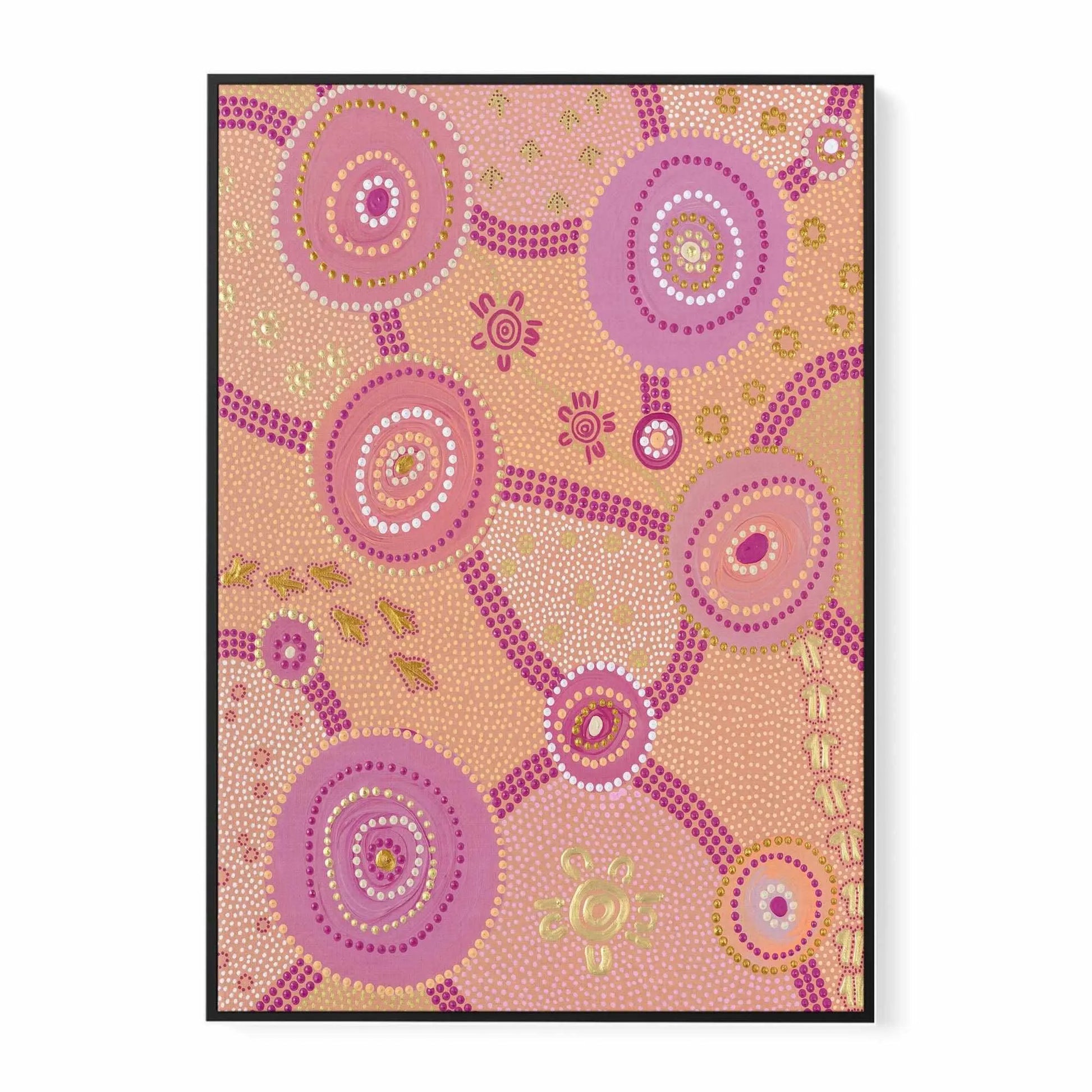 Dancing on Country II by Domica Hill | Framed Canvas Art Print from Olive et Oriel where you can shop wallpaper and artworks online