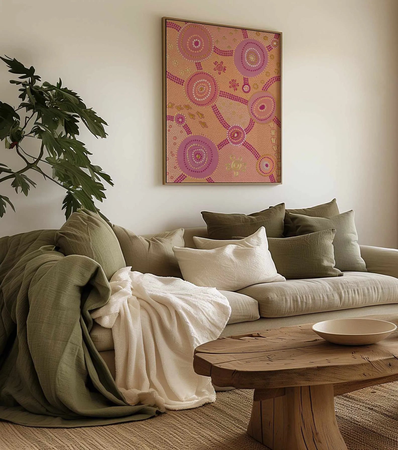 Dancing on Country II by Domica Hill | Framed Canvas Art Print from Olive et Oriel where you can shop wallpaper and artworks online