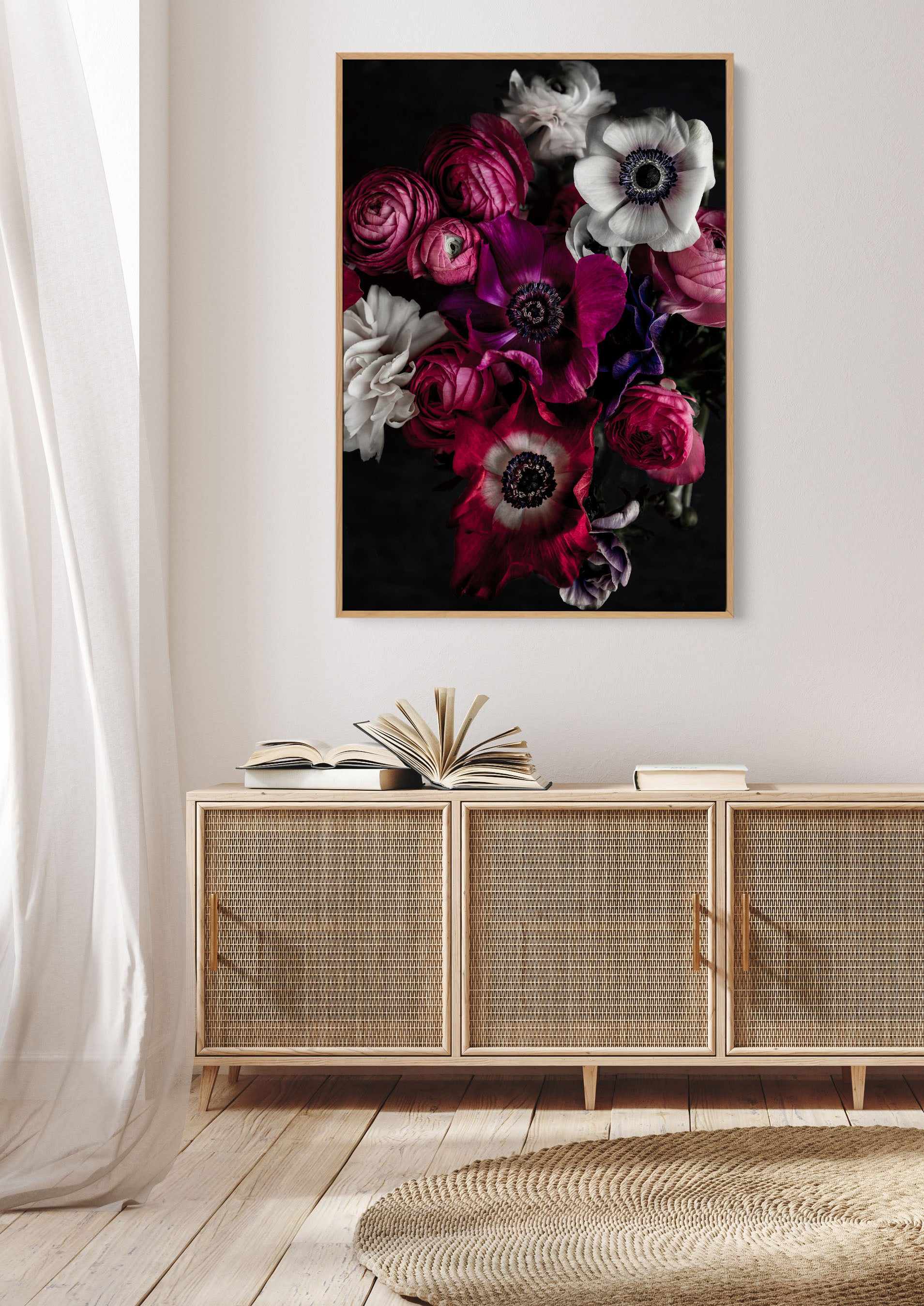 Dark Flowers 1 By Mareiker Bohmer | Framed Canvas Art Print