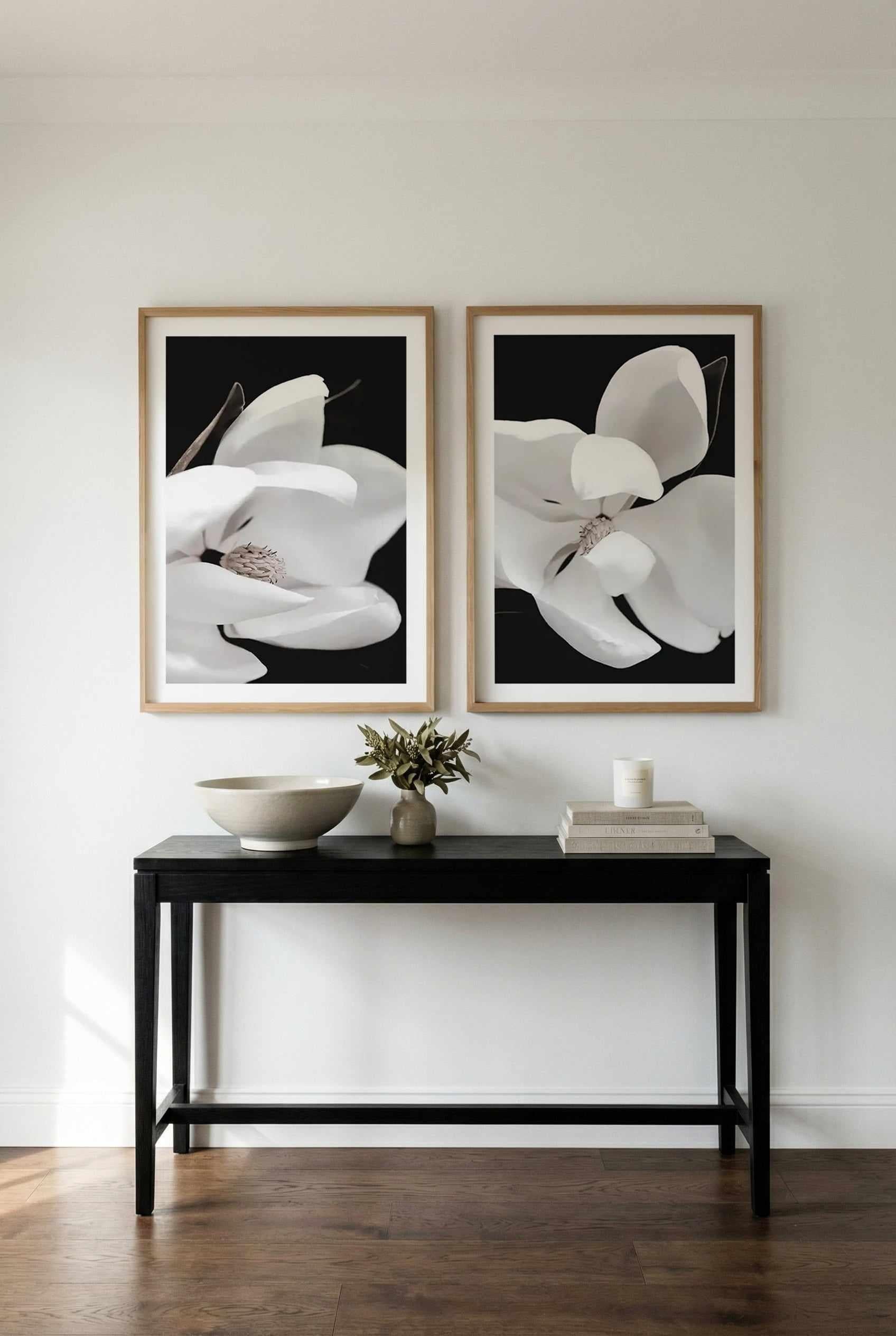 Dark Magnolia I & II Art Print Set of 2 | Matching Wall Art from Olive et Oriel where you can shop wallpaper and artworks online