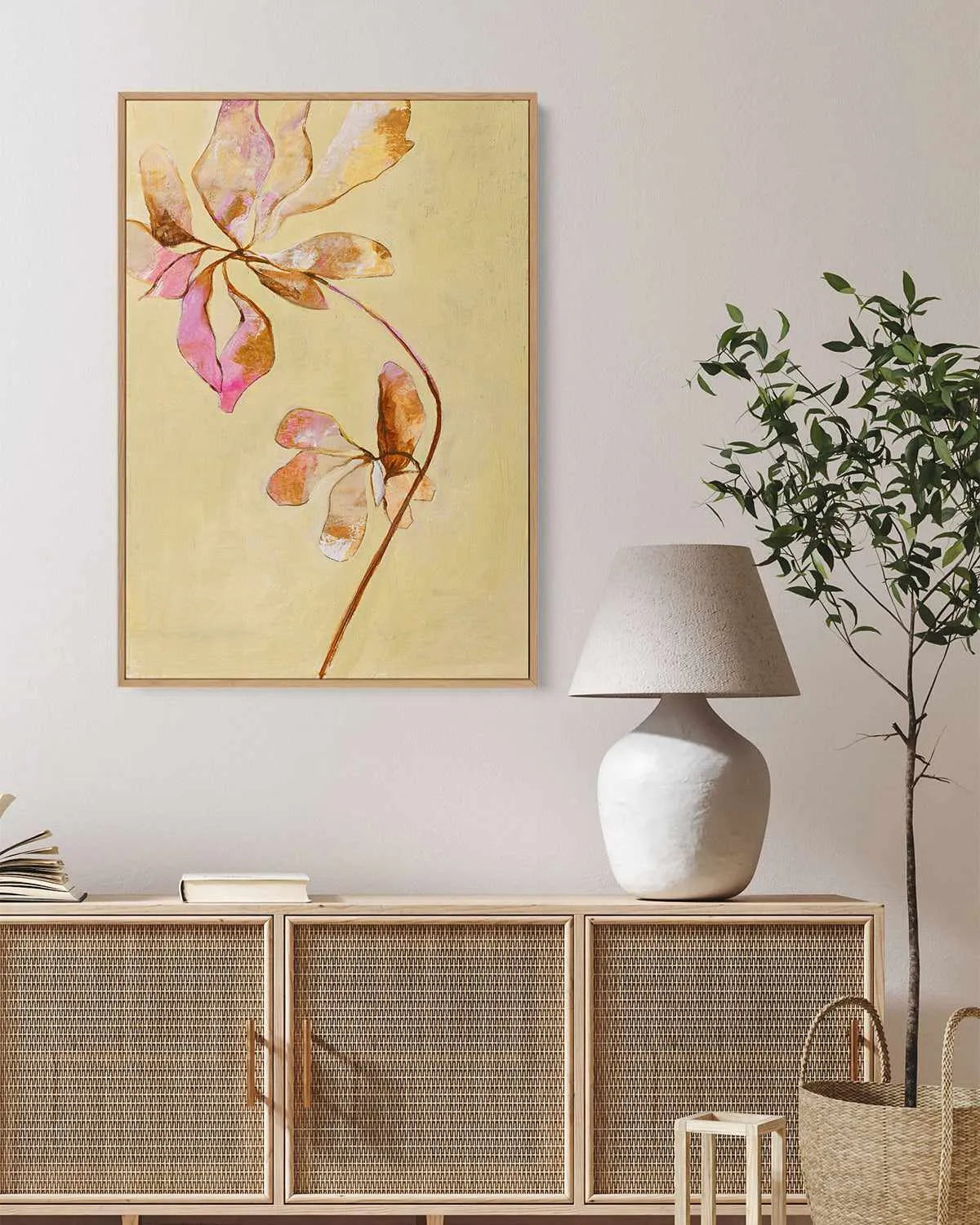 Darling Pink by Design Fabrikken | Framed Canvas Art Print from Olive et Oriel where you can shop wallpaper and artworks online