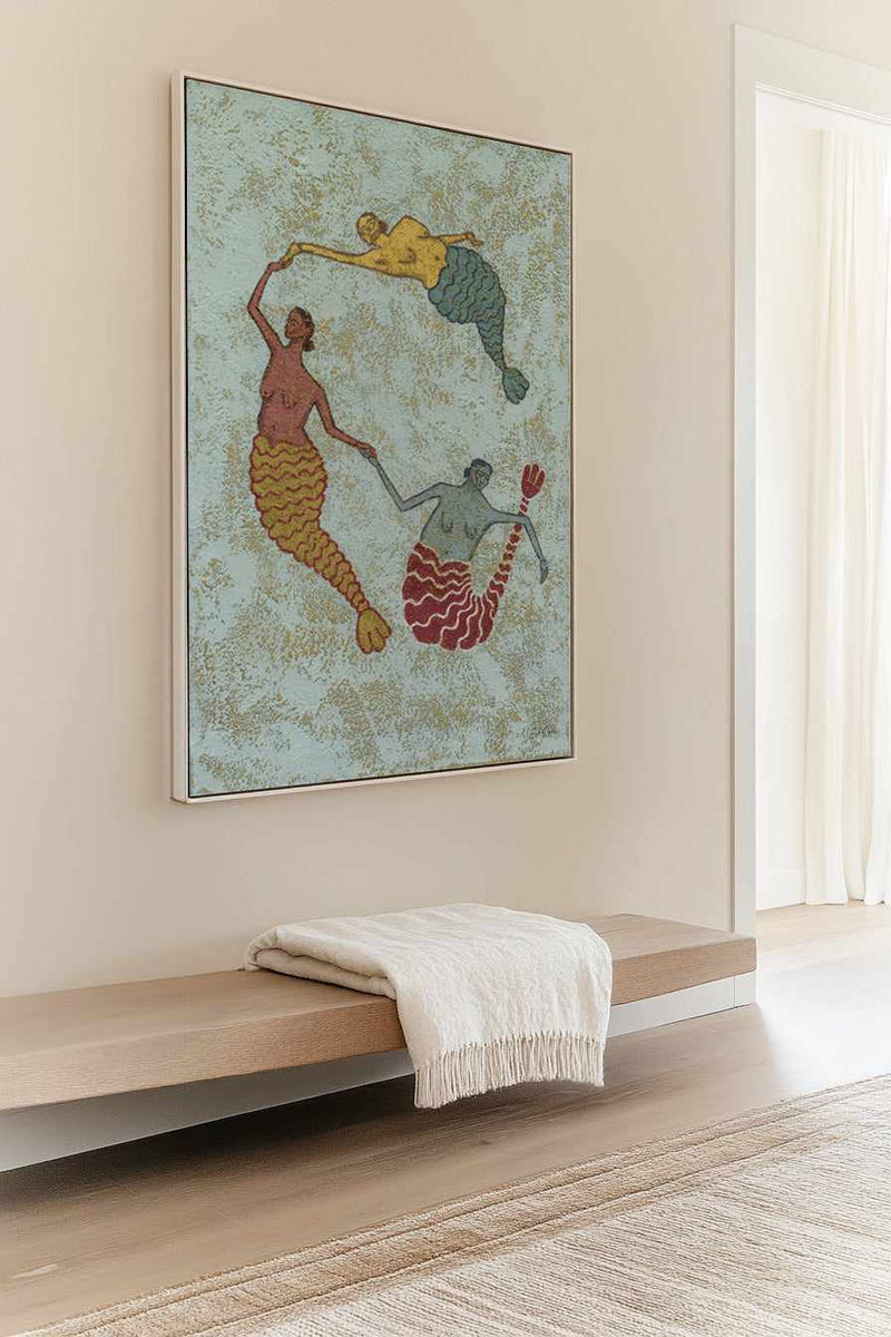 Daughters of the Deep by Julie Celina | Framed Canvas Art Print from Olive et Oriel where you can shop wallpaper and artworks online