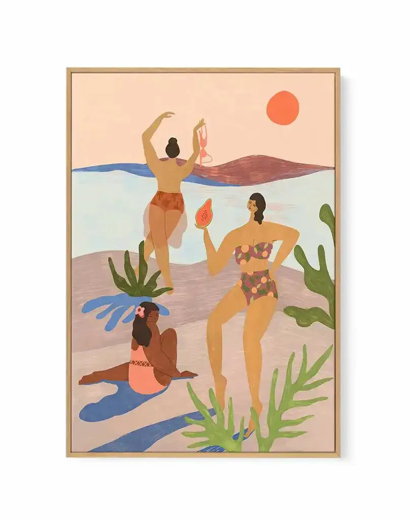 SALE 70x100 Day At The Beach | Framed Canvas Art Print from Olive et Oriel where you can shop wallpaper and artworks online