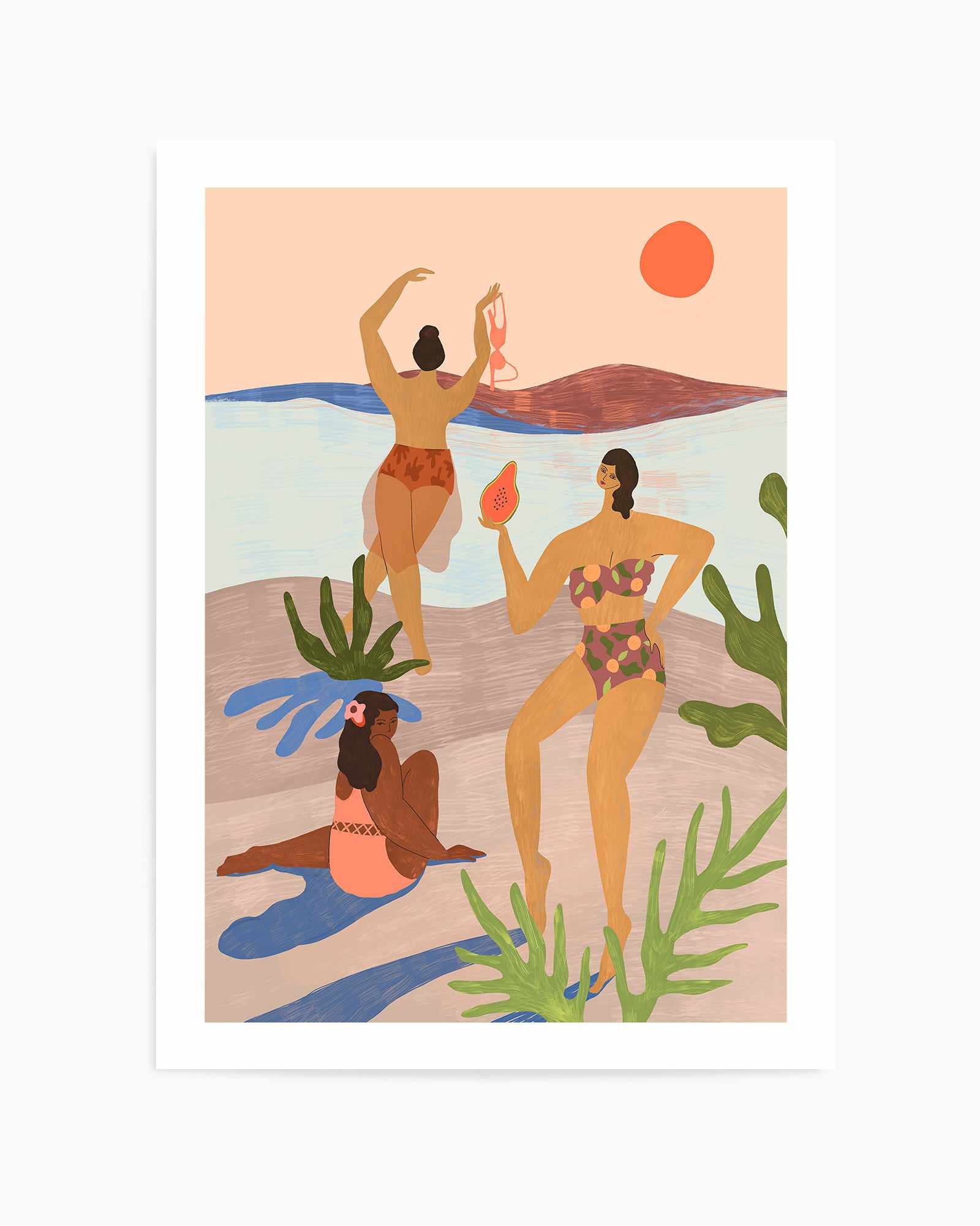 Day At The Beach by Arty Guava | Art Print from Olive et Oriel where you can shop wallpaper and artworks online