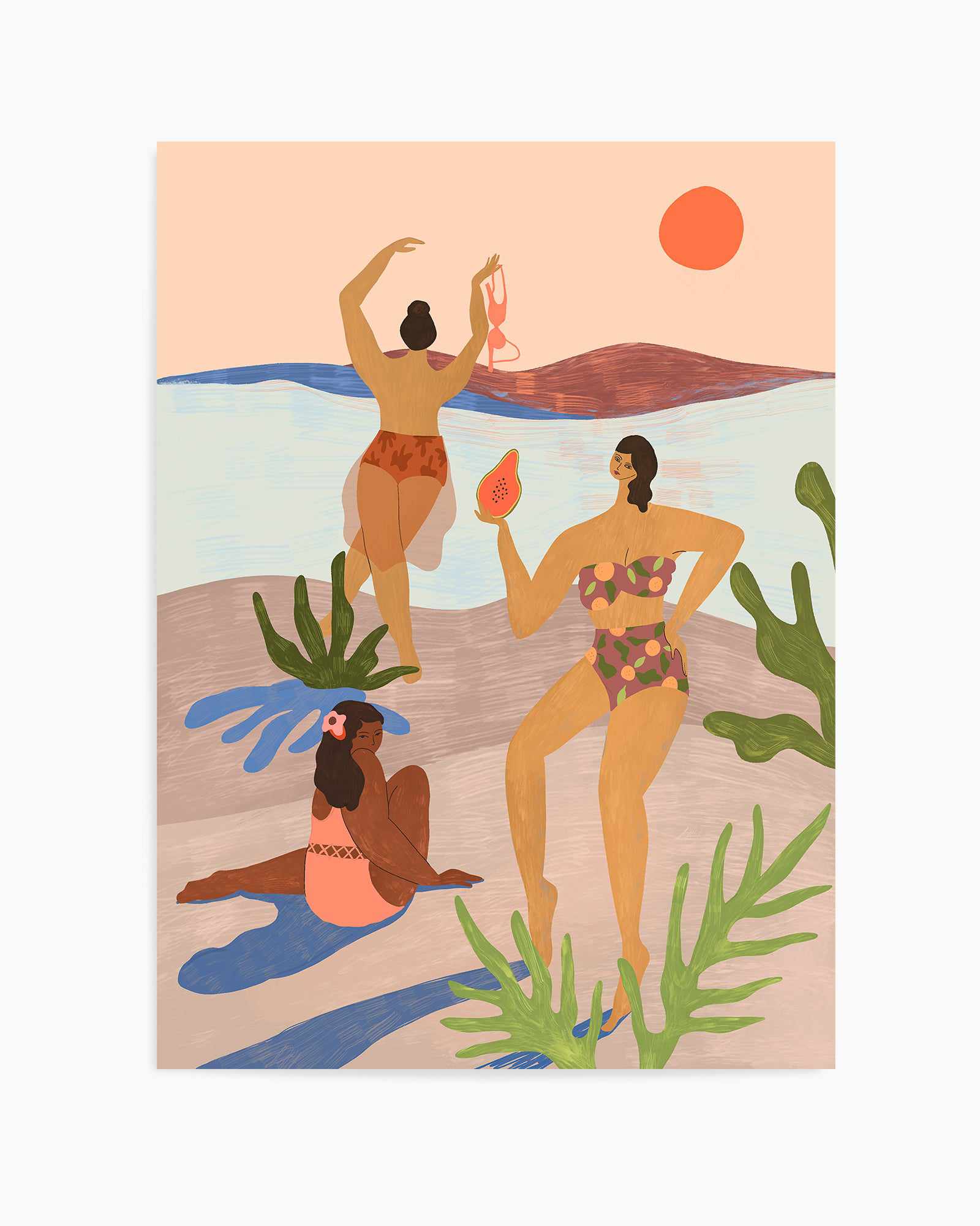 Day At The Beach by Arty Guava | Art Print from Olive et Oriel where you can shop wallpaper and artworks online