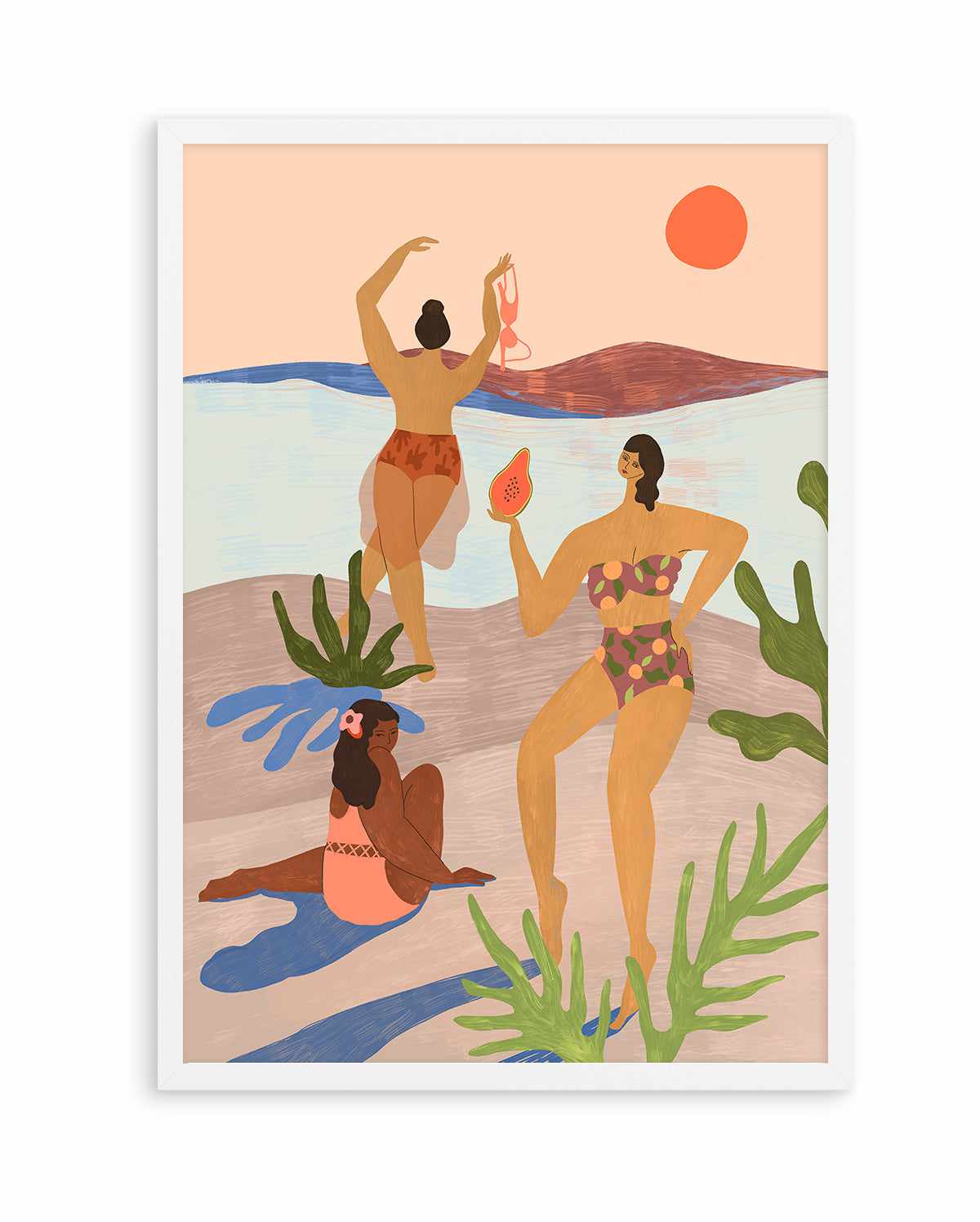Day At The Beach by Arty Guava | Art Print from Olive et Oriel where you can shop wallpaper and artworks online