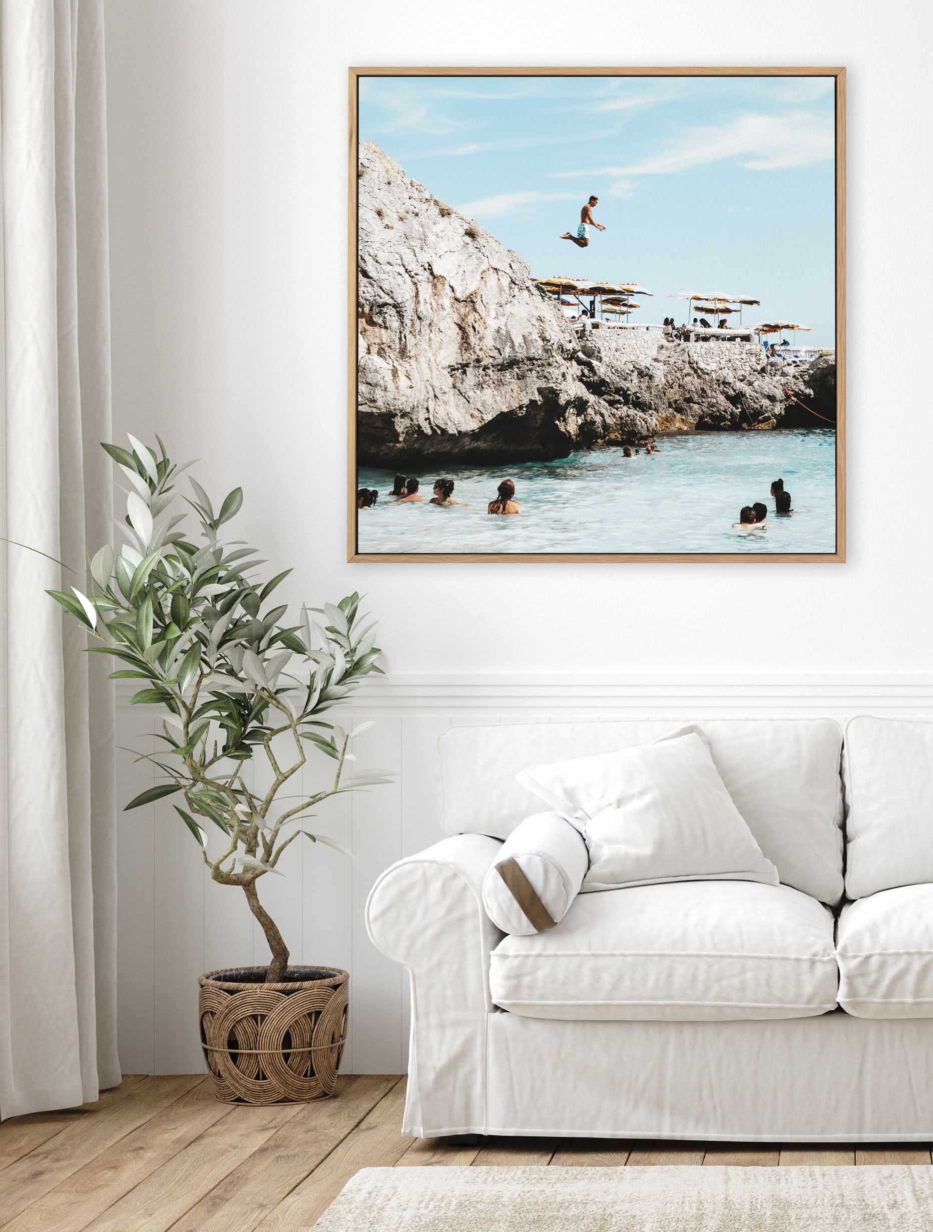 Day in the Sun, Capri | Framed Canvas Art Print