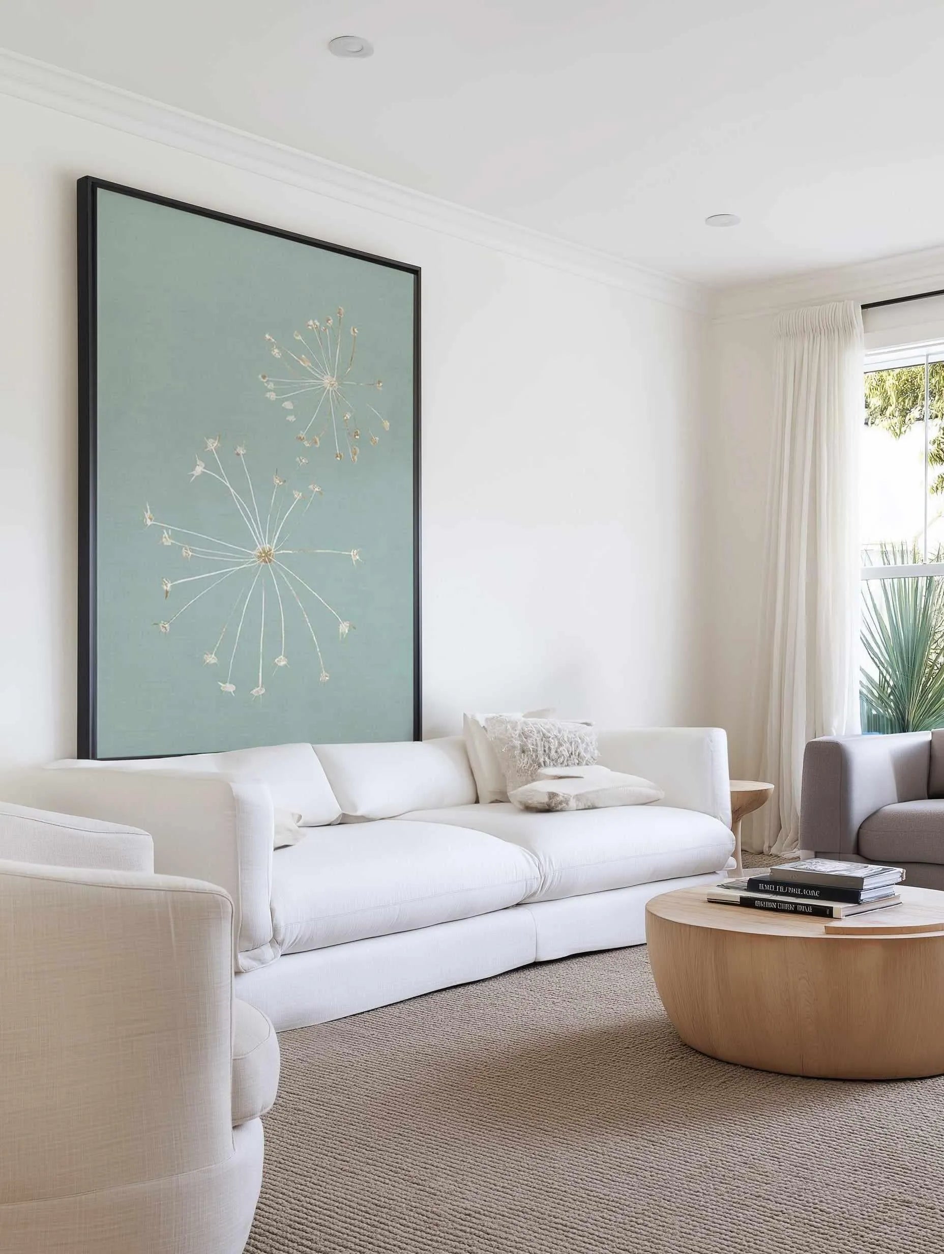 Daylight Dandelions | Framed Canvas Art Print from Olive et Oriel where you can shop wallpaper and artworks online