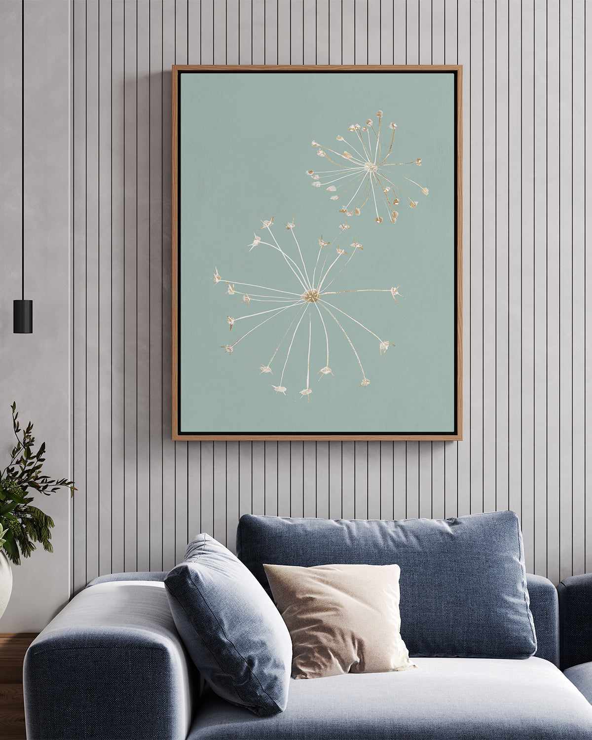 Daylight Dandelions | Framed Canvas Art Print