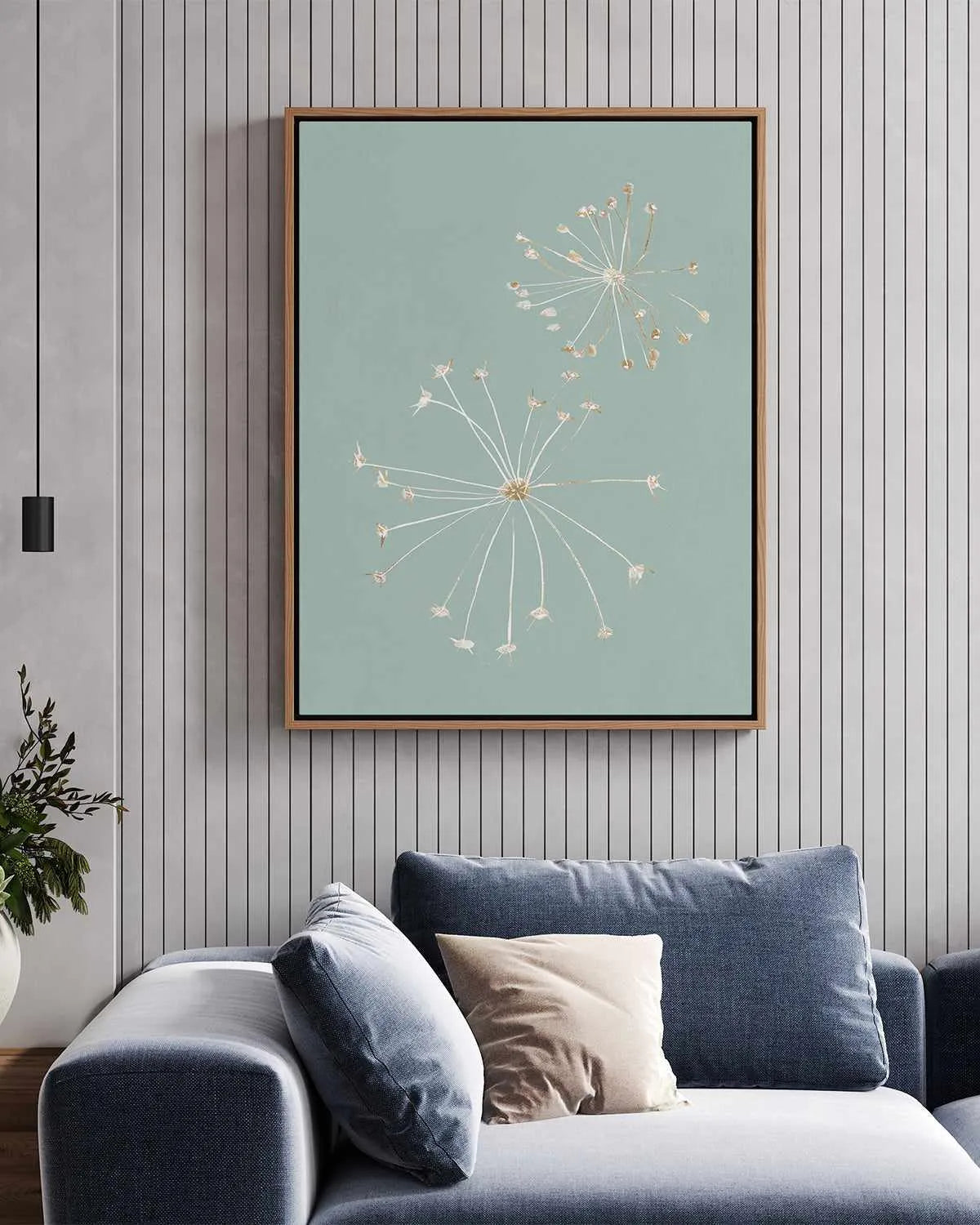Daylight Dandelions | Framed Canvas Art Print from Olive et Oriel where you can shop wallpaper and artworks online