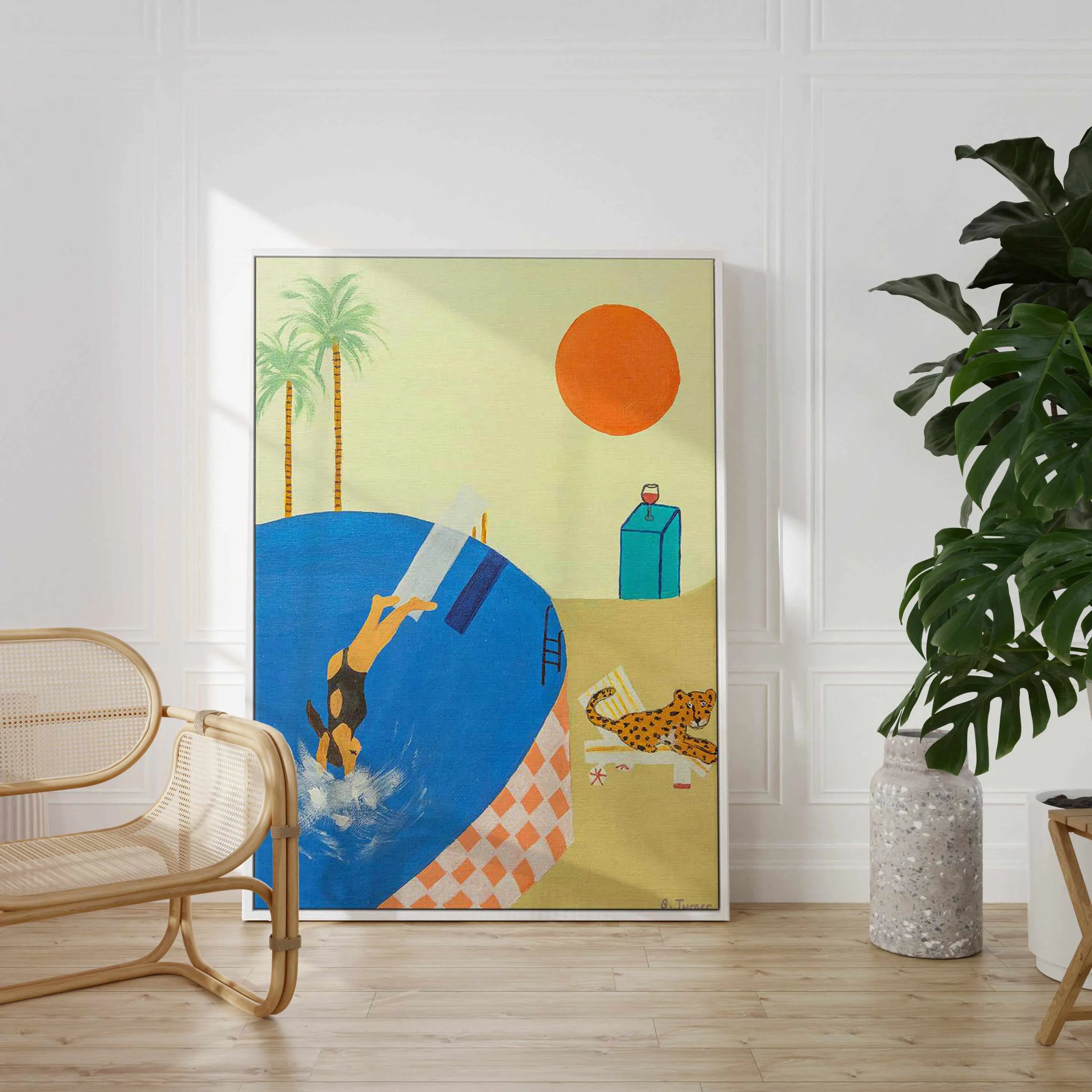 Deep Dives by Britney Turner | Framed Canvas Art Print from Olive et Oriel where you can shop wallpaper and artworks online