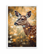 Deer In Flower Field by Treechild | Art Print