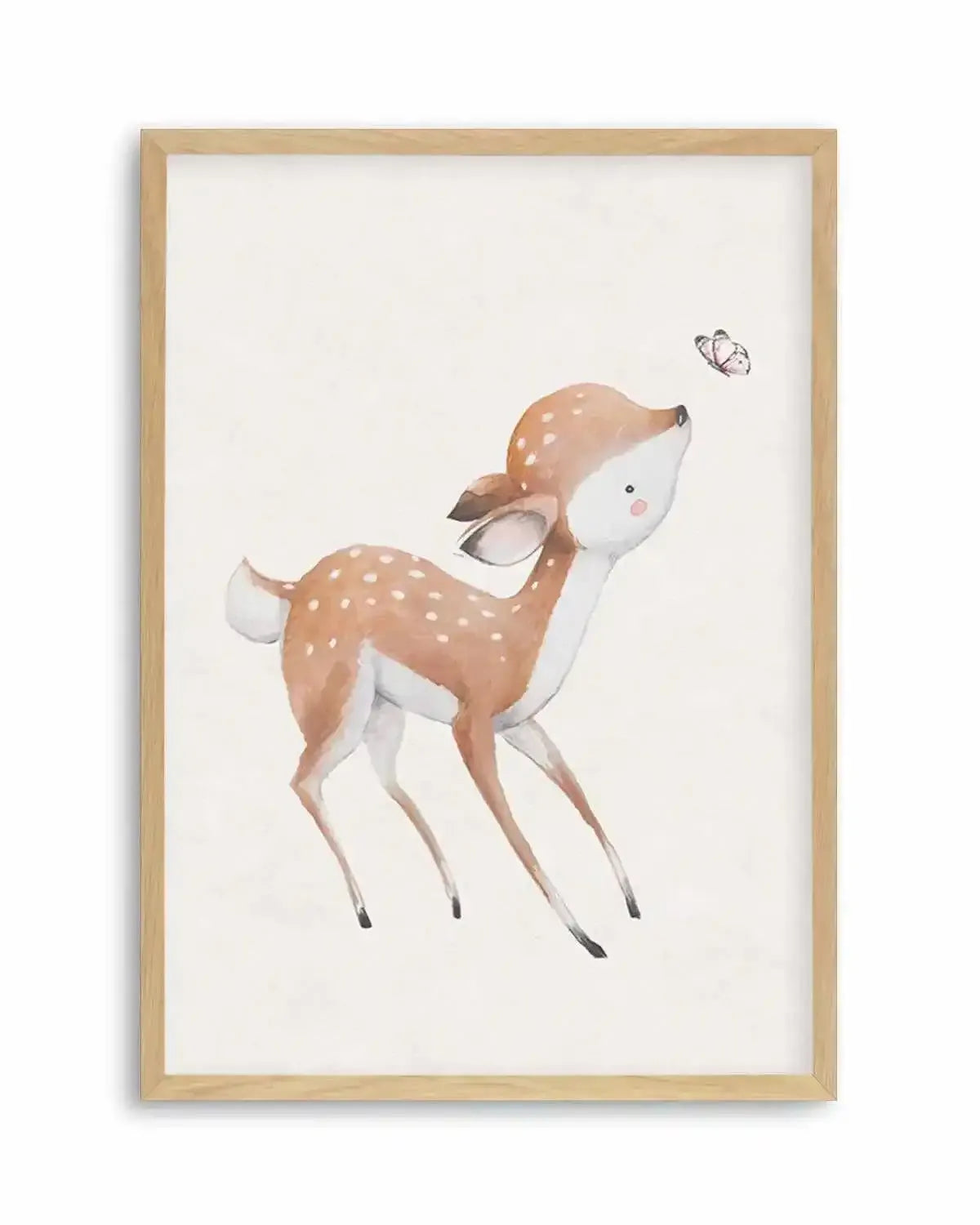 Deer & Butterfly Art Print from Olive et Oriel where you can shop wallpaper and artworks online