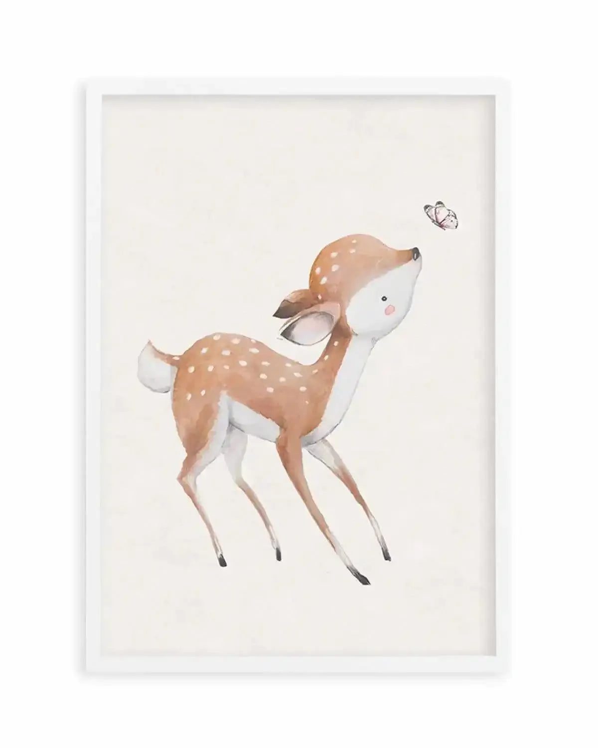 Deer & Butterfly Art Print from Olive et Oriel where you can shop wallpaper and artworks online