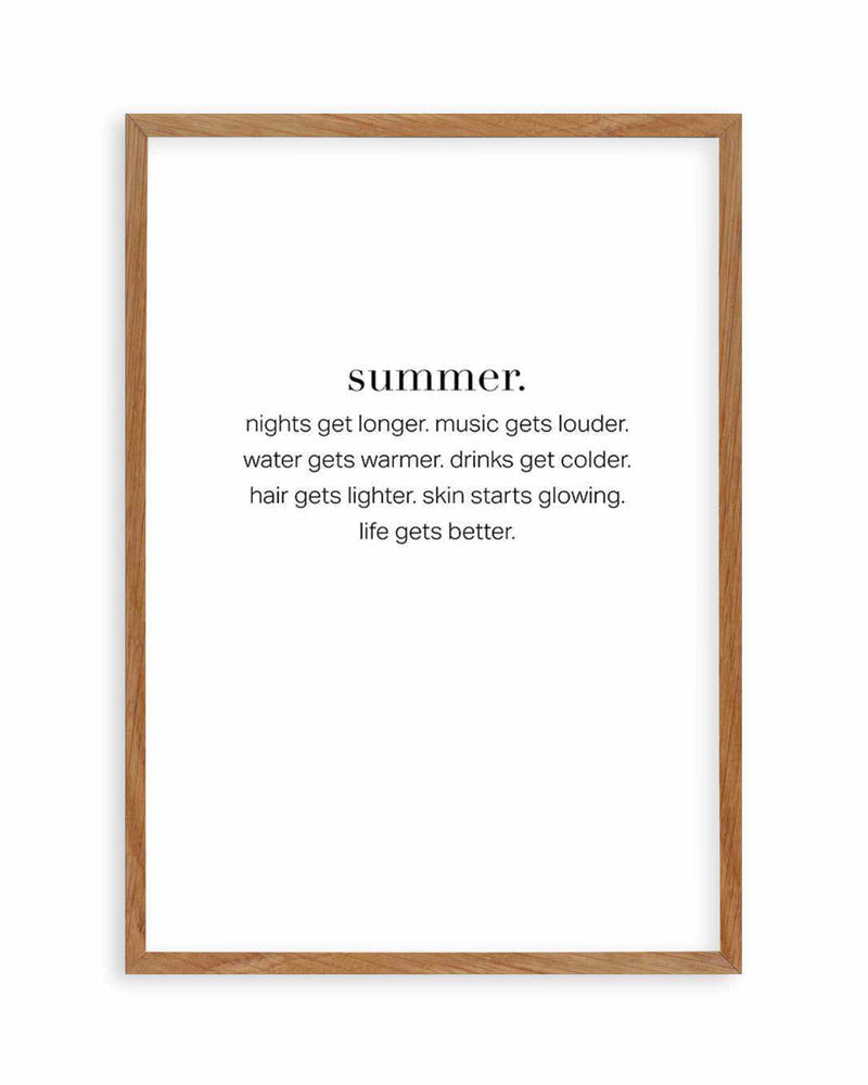 Definition Of Summer Art Print