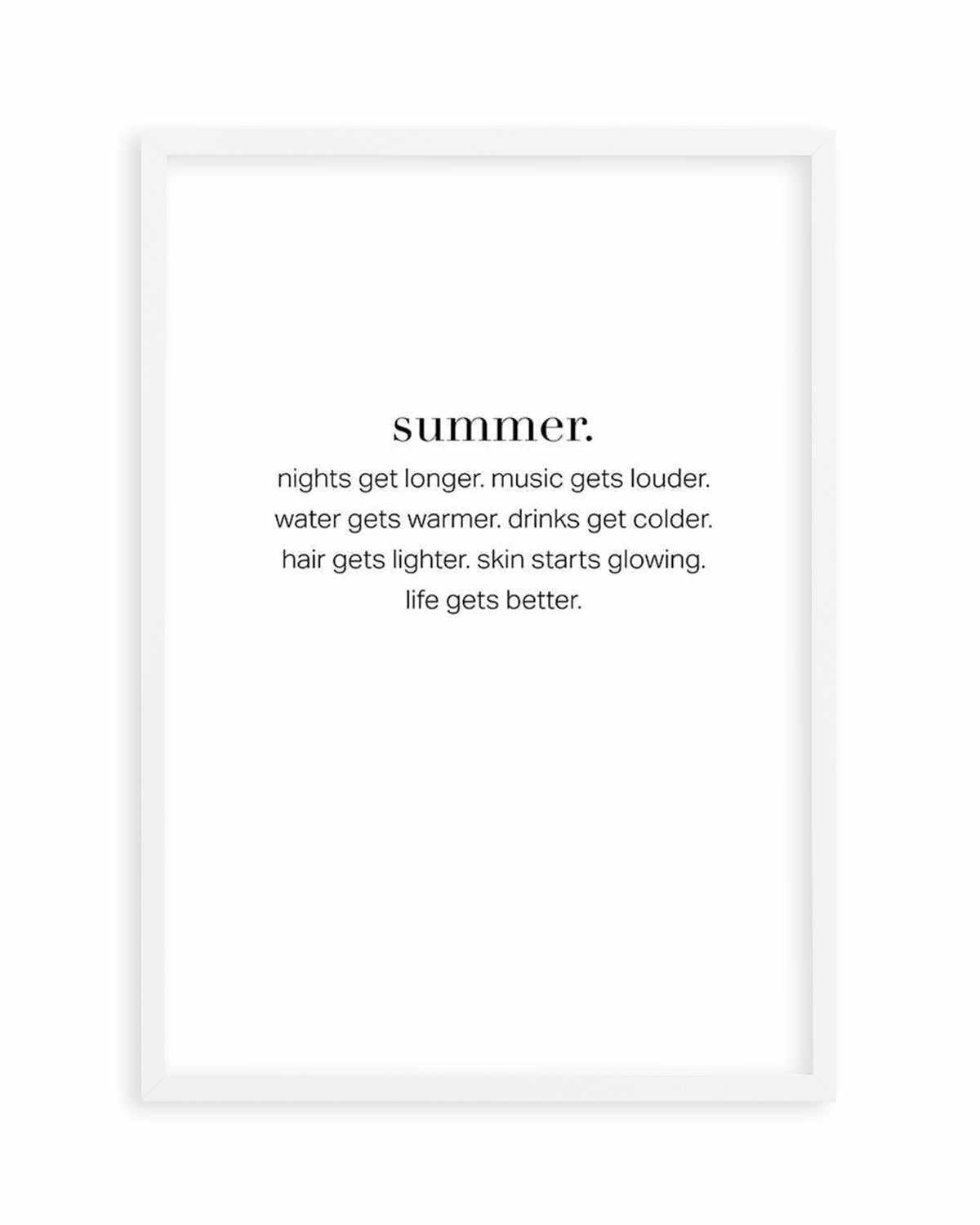 Definition Of Summer Art Print