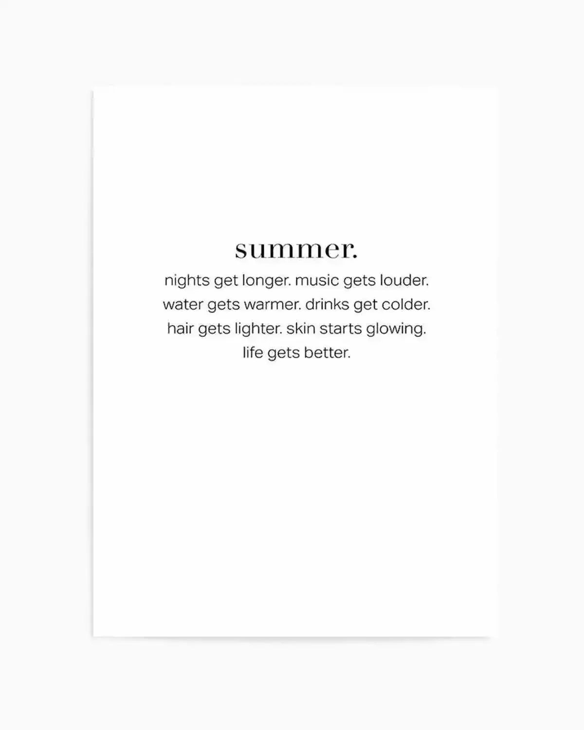 Definition Of Summer Art Print from Olive et Oriel where you can shop wallpaper and artworks online