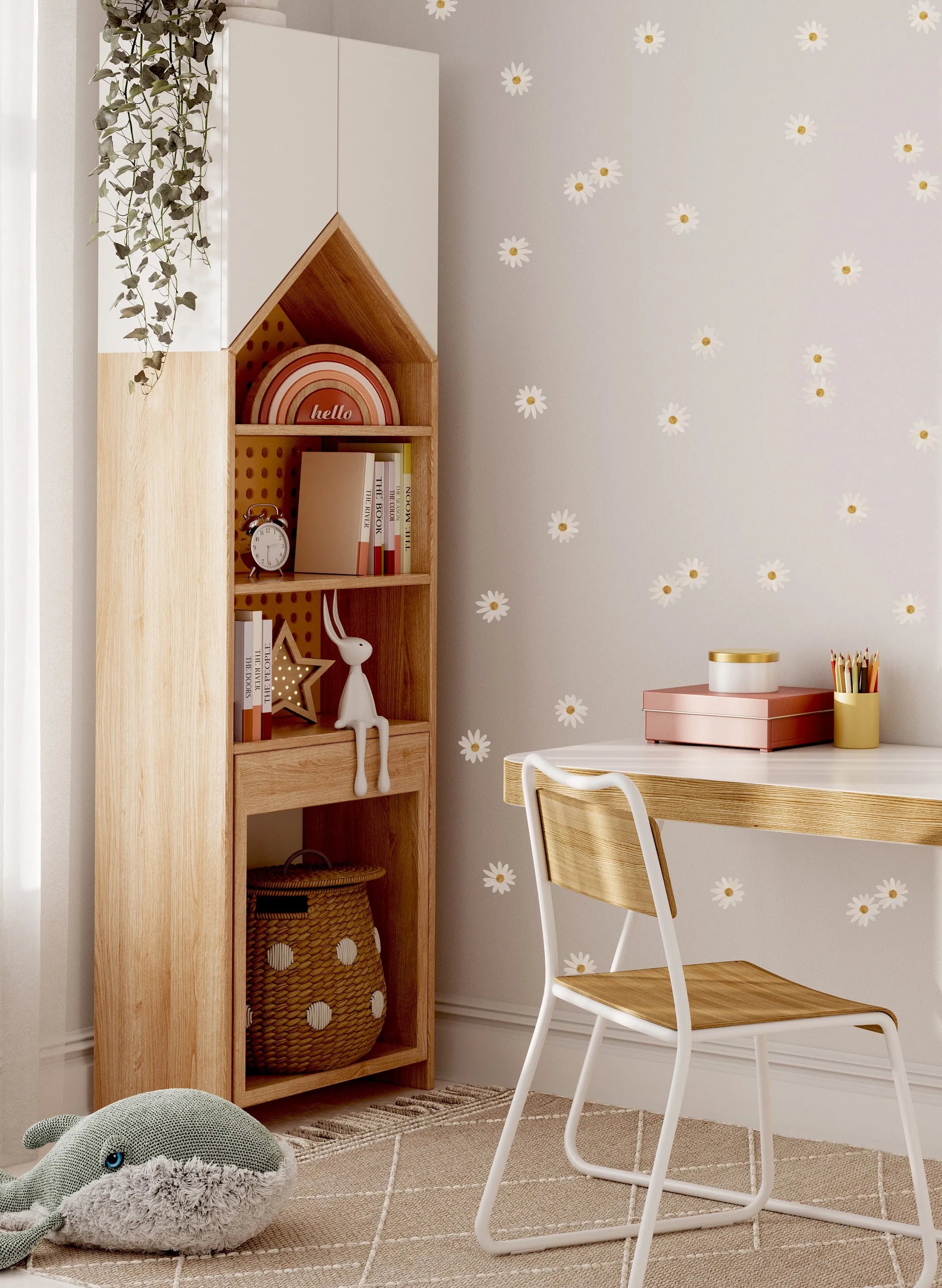 Delicate Daisies Decal Set from Olive et Oriel where you can shop wallpaper and artworks online