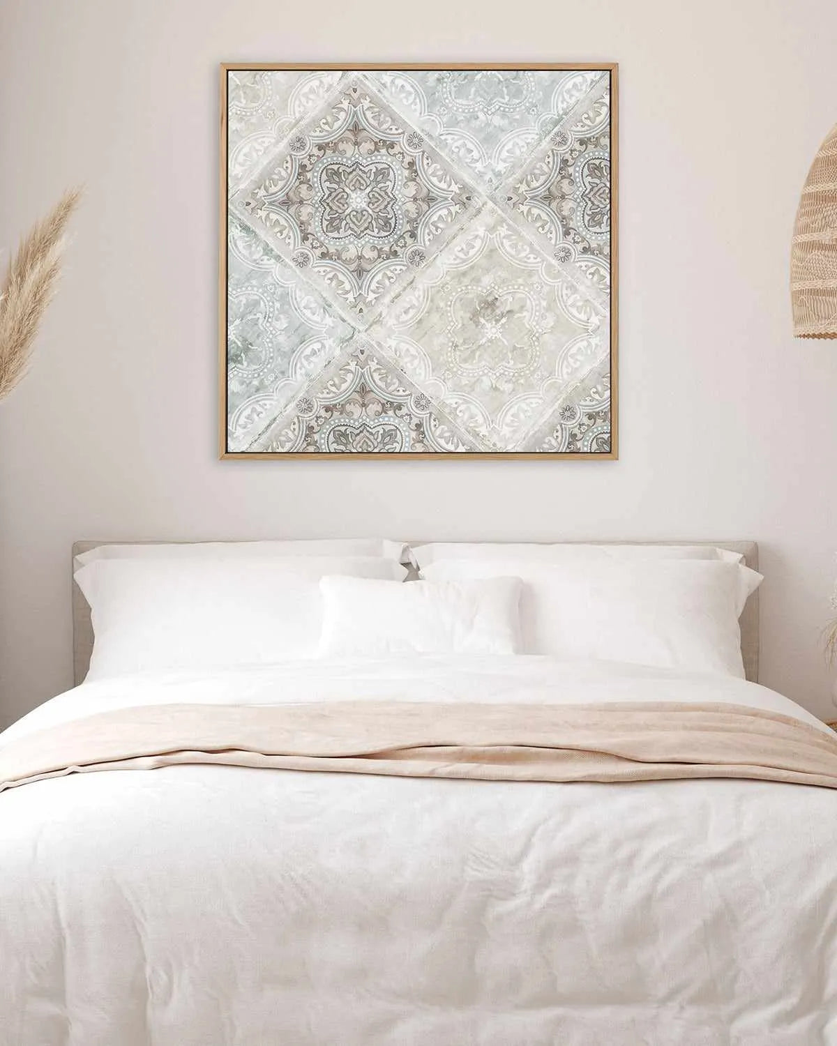 Delicate Tiles | Framed Canvas Art Print from Olive et Oriel where you can shop wallpaper and artworks online