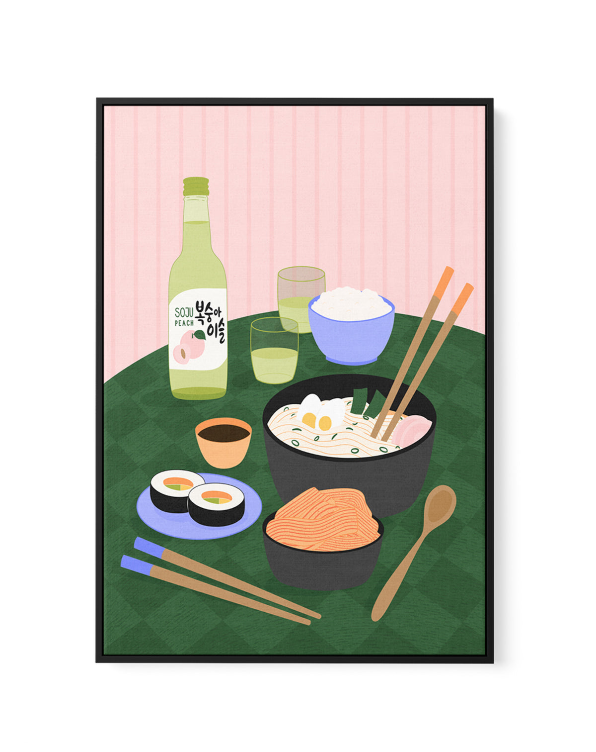 Delicious Korean Feast by Artprink | Framed Canvas Art Print
