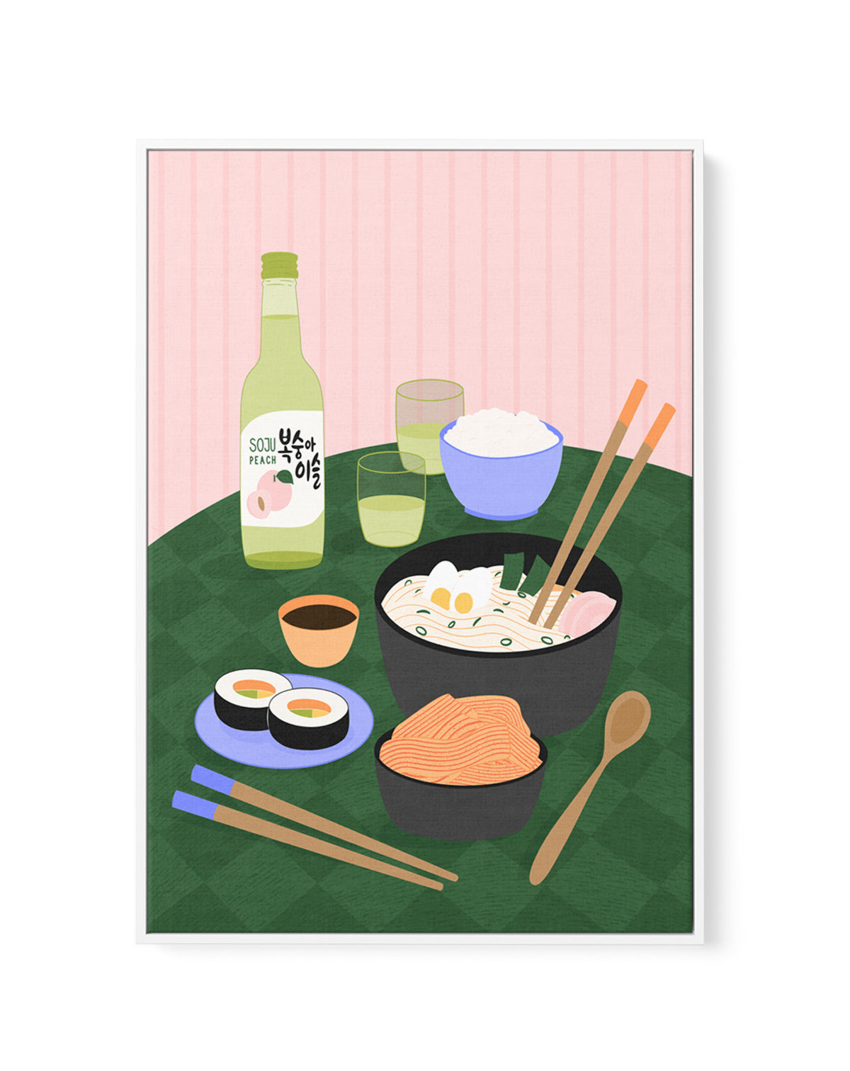 Delicious Korean Feast by Artprink | Framed Canvas Art Print