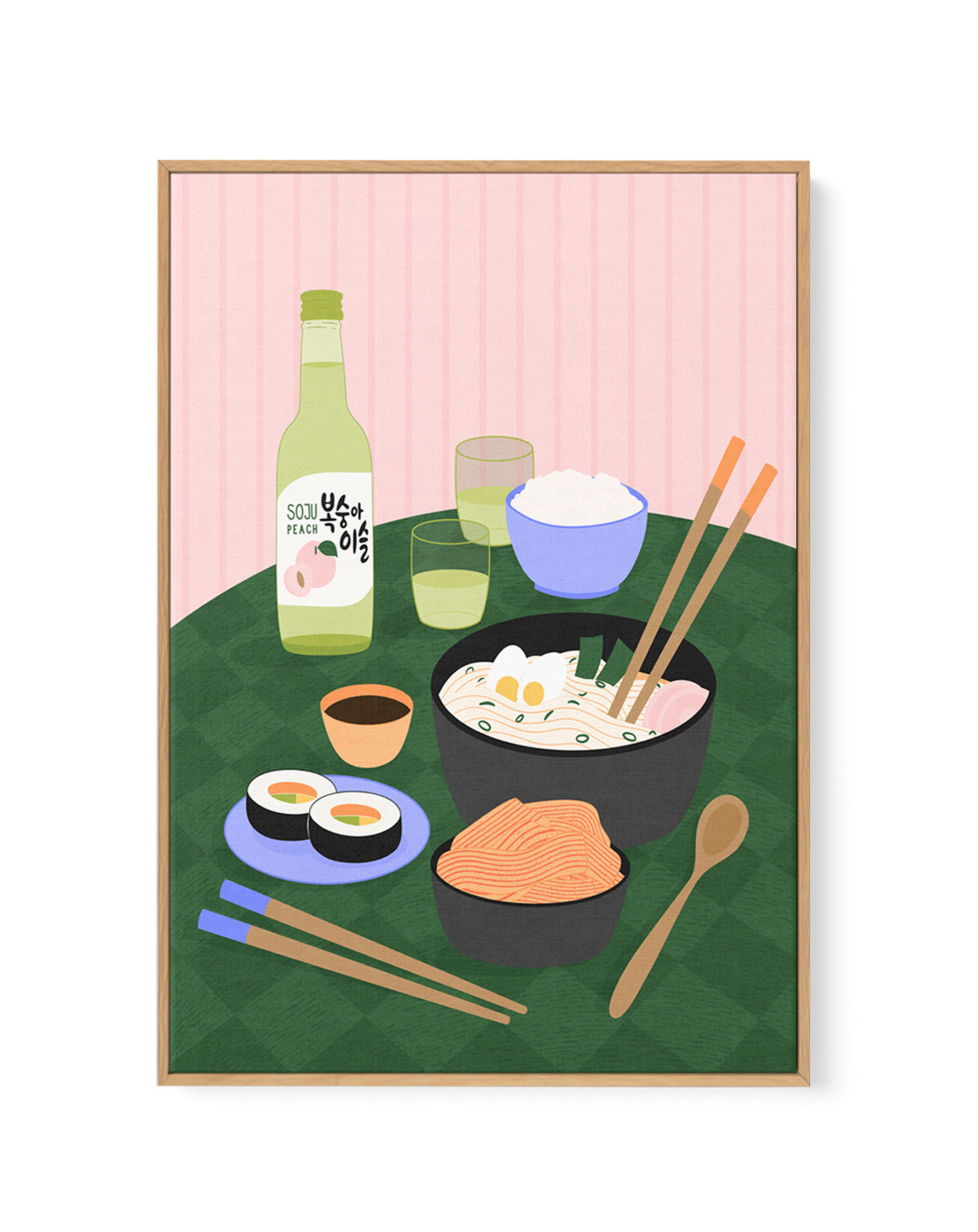Delicious Korean Feast by Artprink | Framed Canvas Art Print