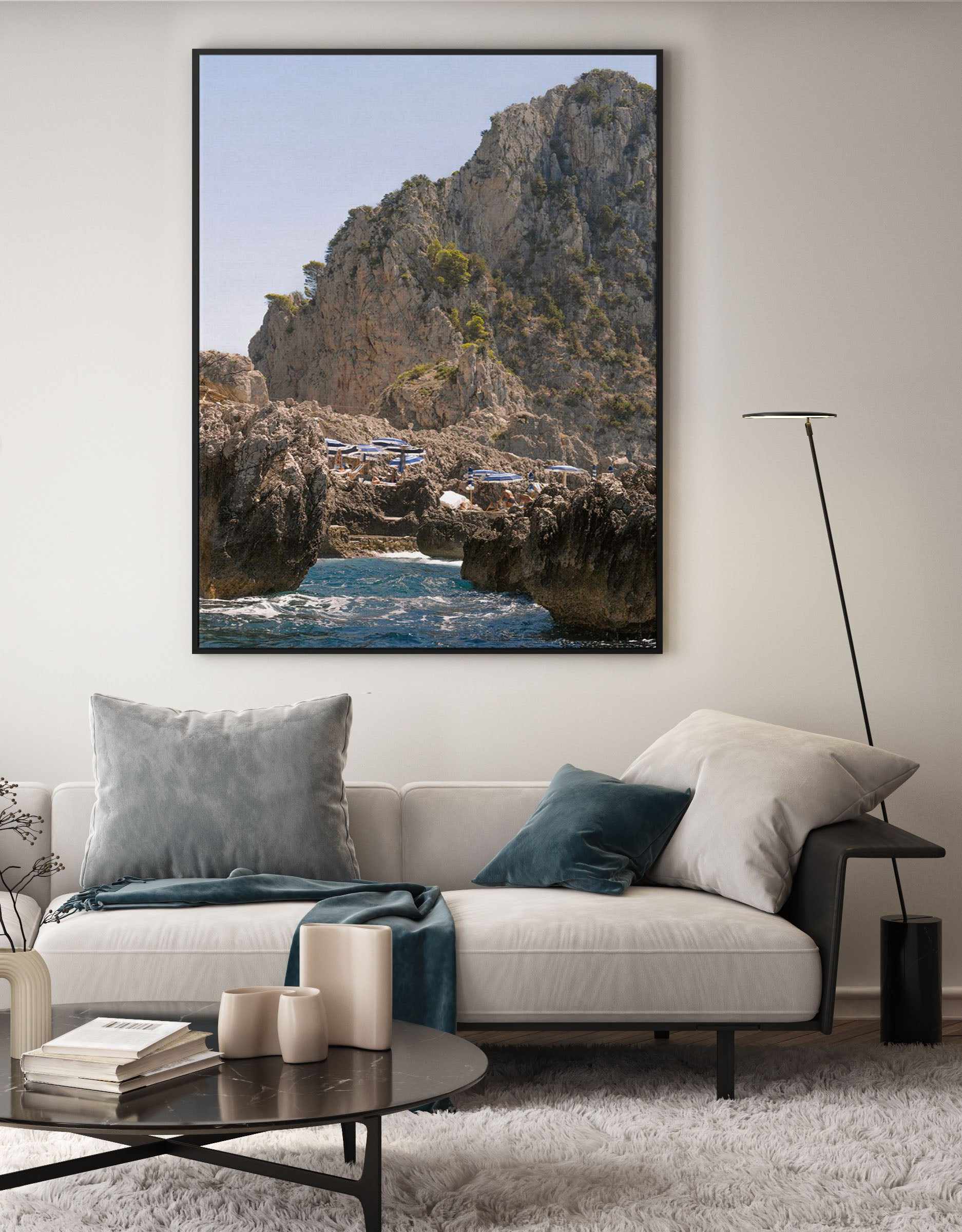 Departing Fontelina Capri | Framed Canvas Art Print