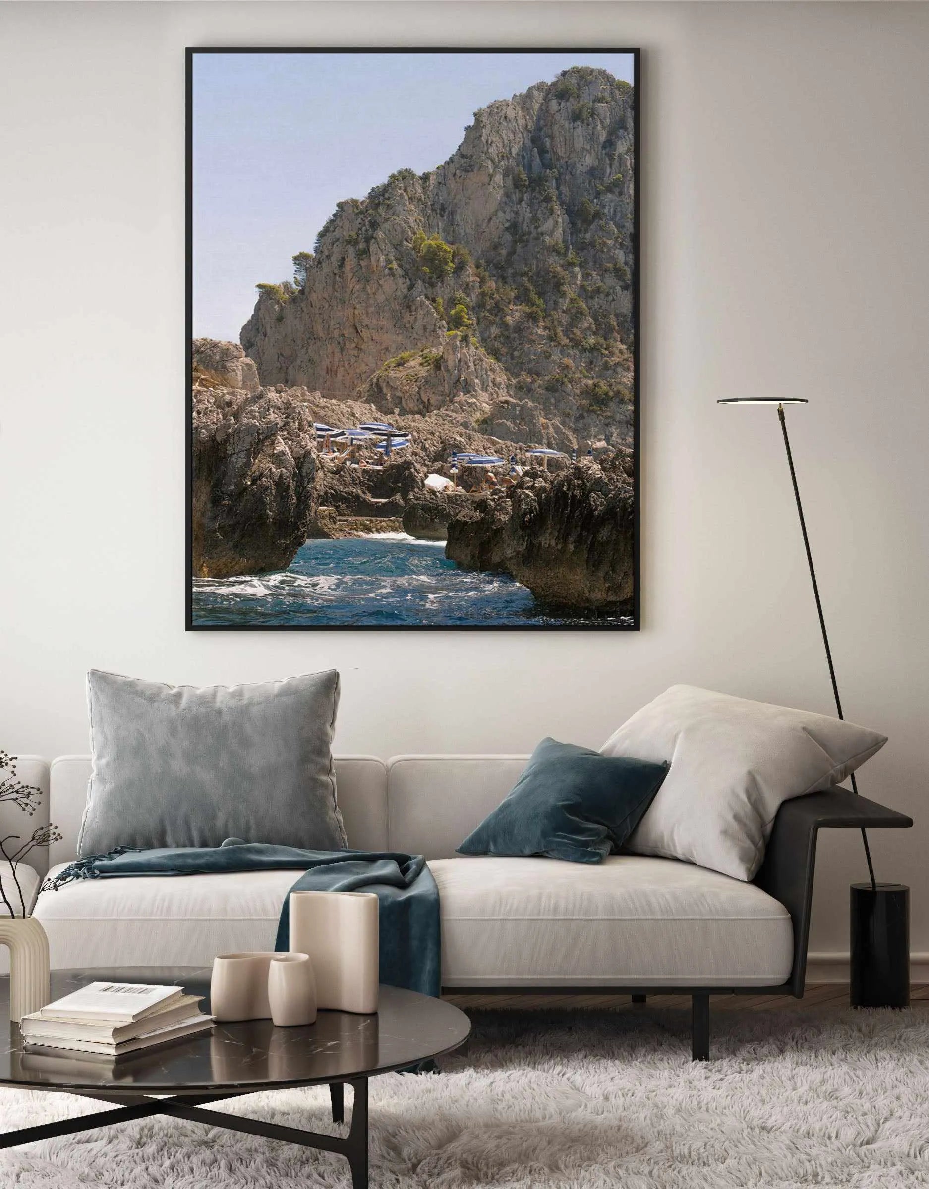 Departing Fontelina Capri | Framed Canvas Art Print from Olive et Oriel where you can shop wallpaper and artworks online