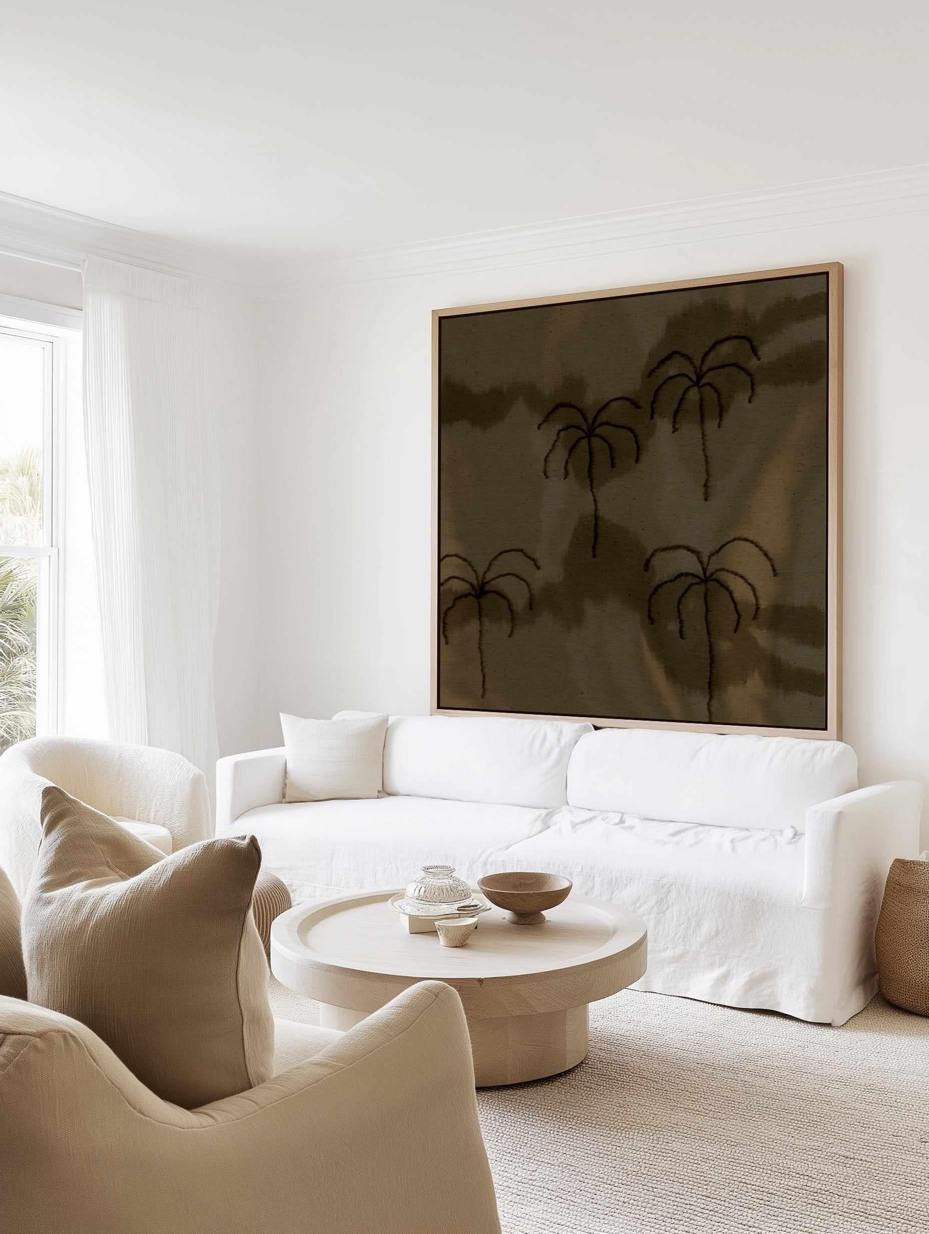 Desert Haze 1 SQ by Shatha Al Dafai | Framed Canvas Art Print from Olive et Oriel where you can shop wallpaper and artworks online