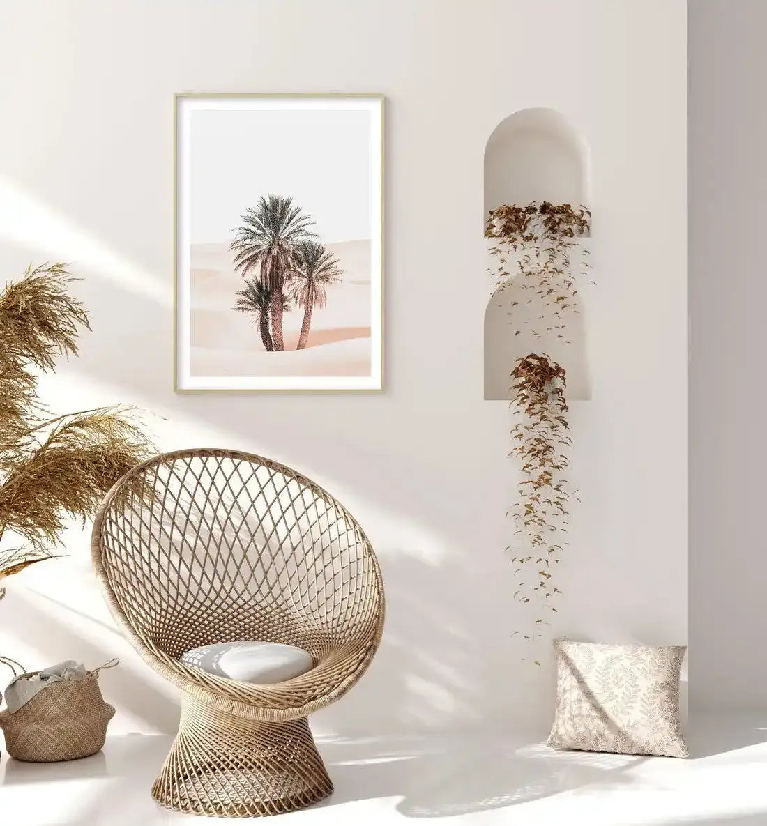 Desert Mirage I | PT Art Print-Shop Australian Art Prints Online with Olive et Oriel - Our collection of Moroccan art prints offer unique wall art including moroccan arches and pink morocco doors of marrakech - this collection will add soft feminine colour to your walls and some may say bohemian style. These traditional morocco landscape photography includes desert scenes of palm trees and camel art prints - there is art on canvas and extra large wall art with fast, free shipping across Australi