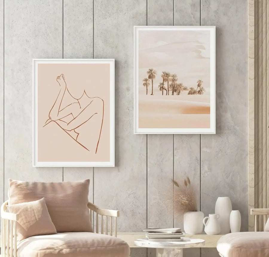 Desert Mirage II | PT Art Print-Shop Australian Art Prints Online with Olive et Oriel - Our collection of Moroccan art prints offer unique wall art including moroccan arches and pink morocco doors of marrakech - this collection will add soft feminine colour to your walls and some may say bohemian style. These traditional morocco landscape photography includes desert scenes of palm trees and camel art prints - there is art on canvas and extra large wall art with fast, free shipping across Austral