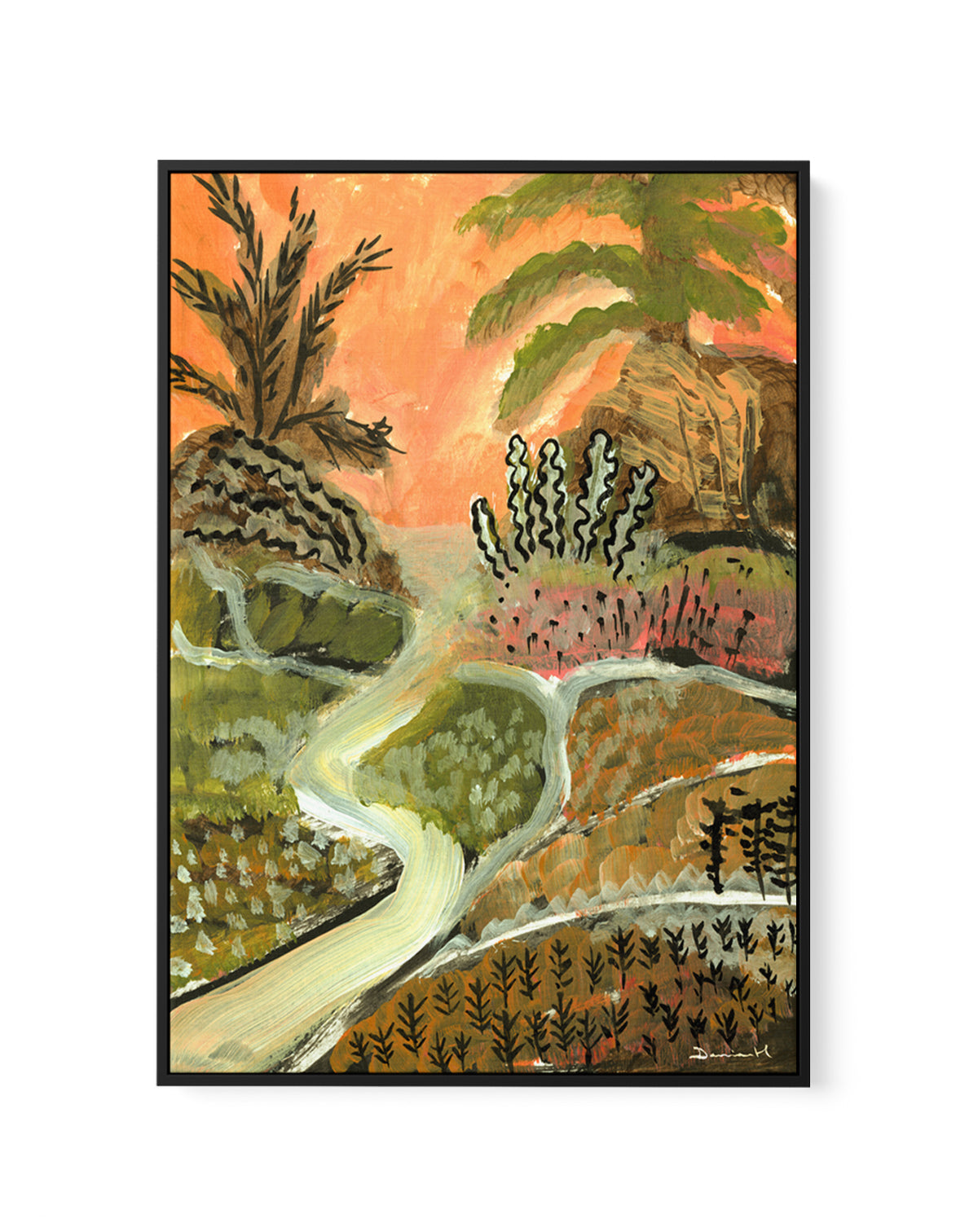 Desert Path by Dan Hobday | Framed Canvas Art Print