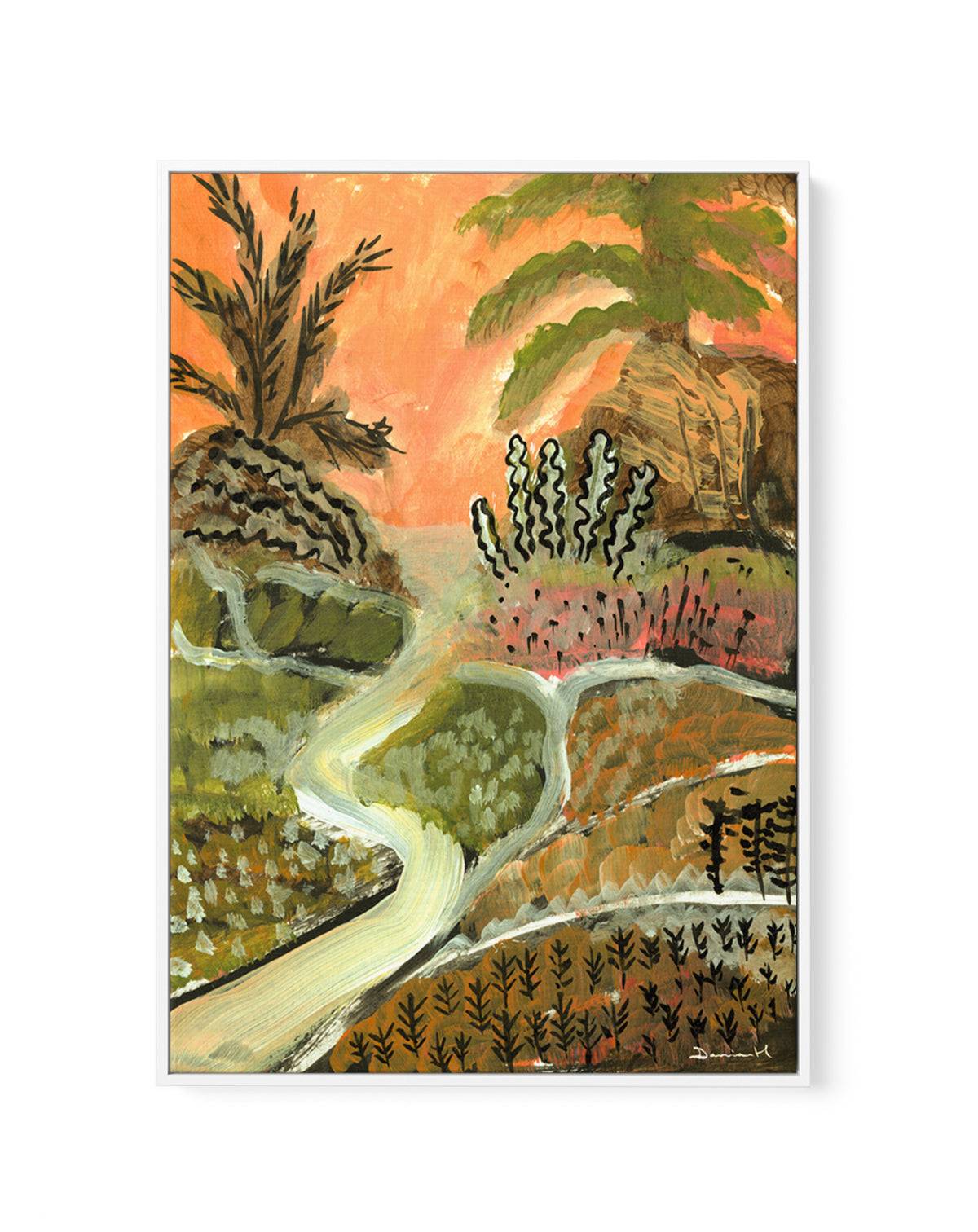 Desert Path by Dan Hobday | Framed Canvas Art Print