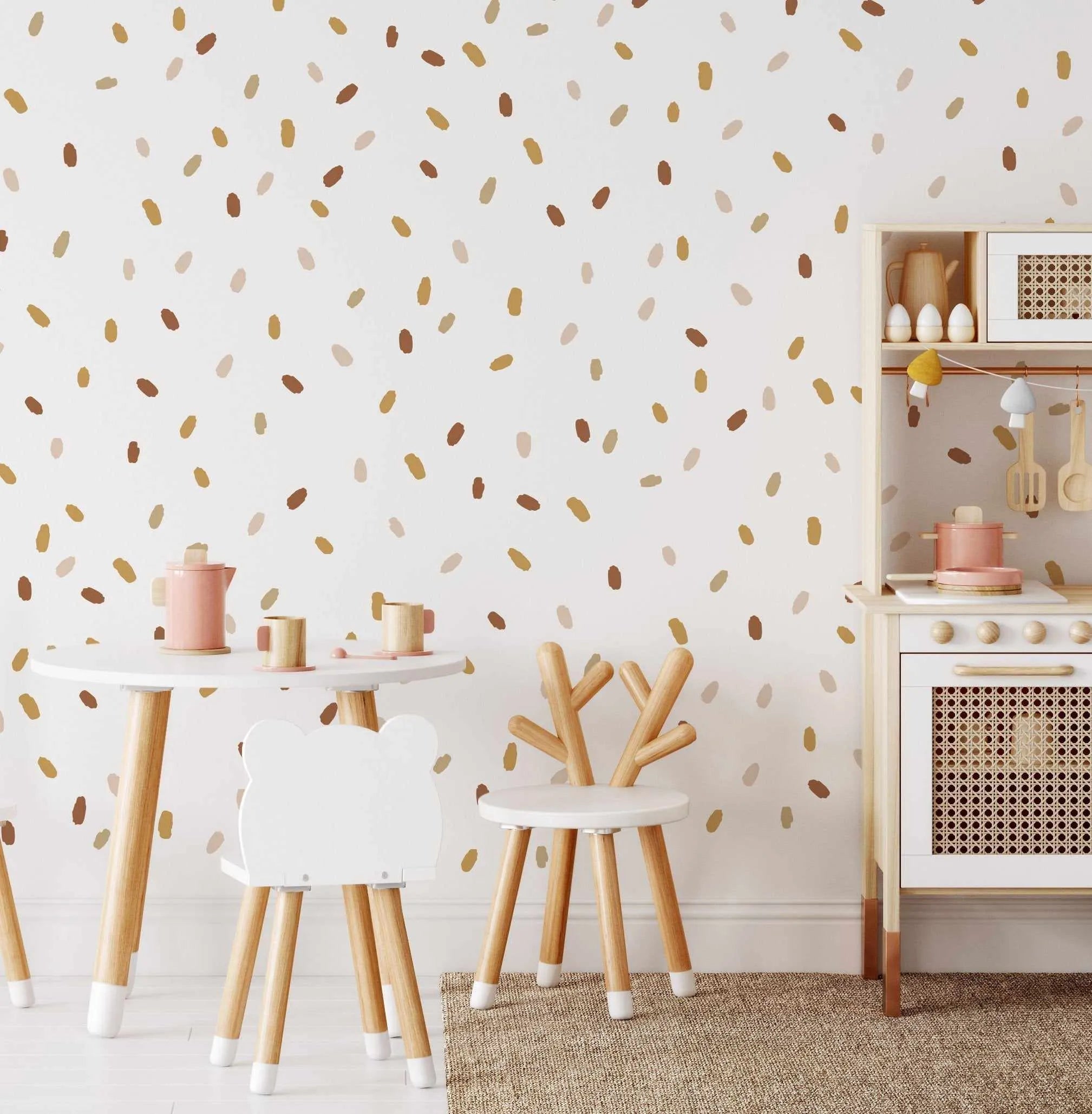 'Desert Sands' Super Fun Dots Decal Set | 174 dots!-Decals-Olive et Oriel-Decorate your kids bedroom wall decor with removable wall decals, these fabric kids decals are a great way to add colour and update your children's bedroom. Available as girls wall decals or boys wall decals, there are also nursery decals.