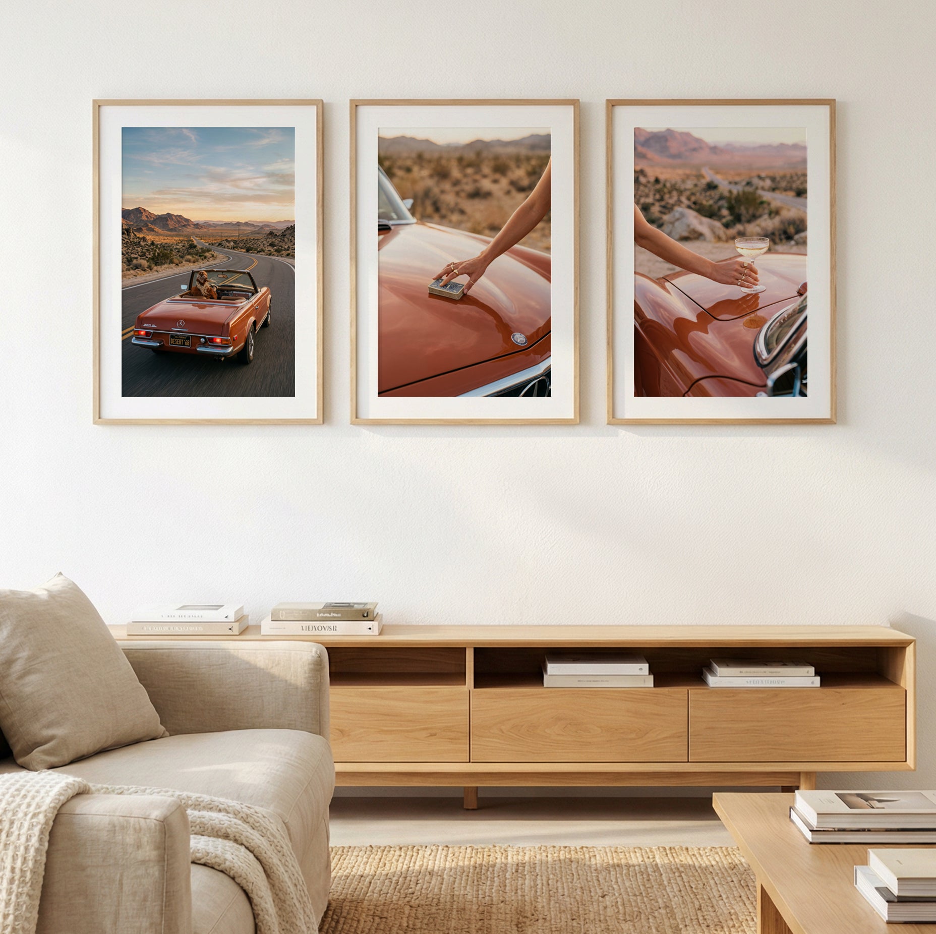 Desert Drive '68 I, II & III | 3 Piece Wall Art Set