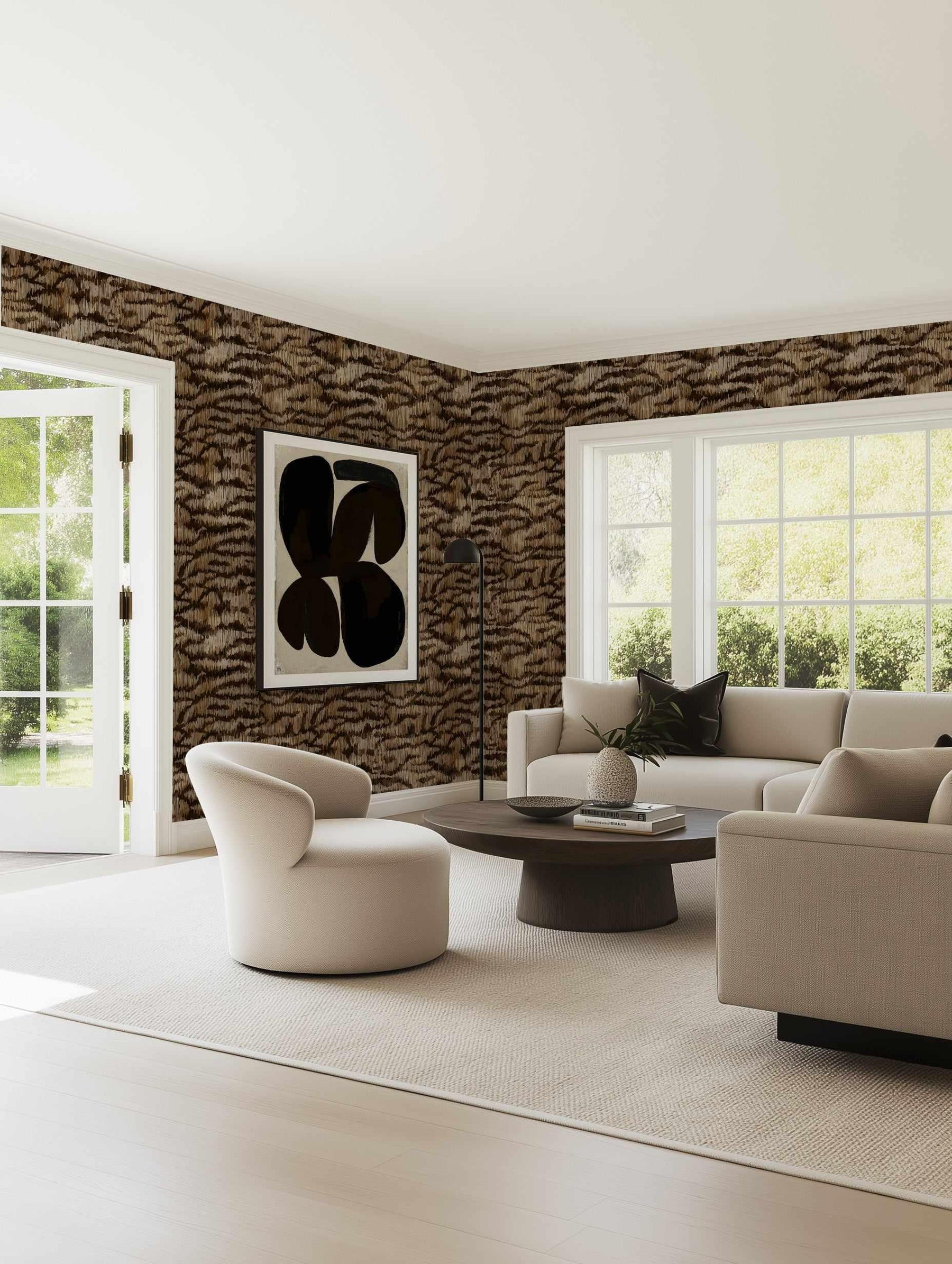 Wildform Animal Print Painted Wallpaper from Olive et Oriel where you can shop wallpaper and artworks online