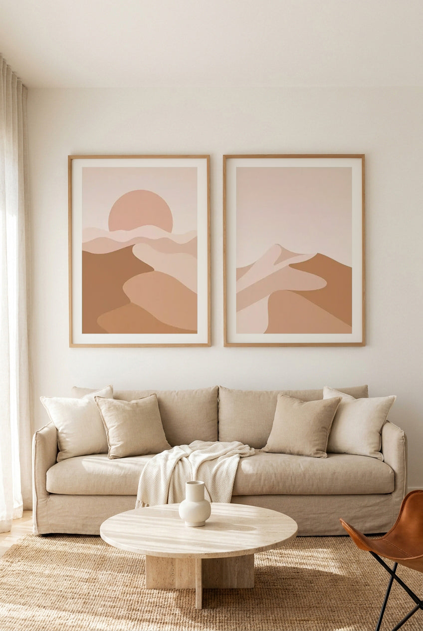 Desert Sunrise & Desert Days Art Print Set of 2 | Matching Wall Art