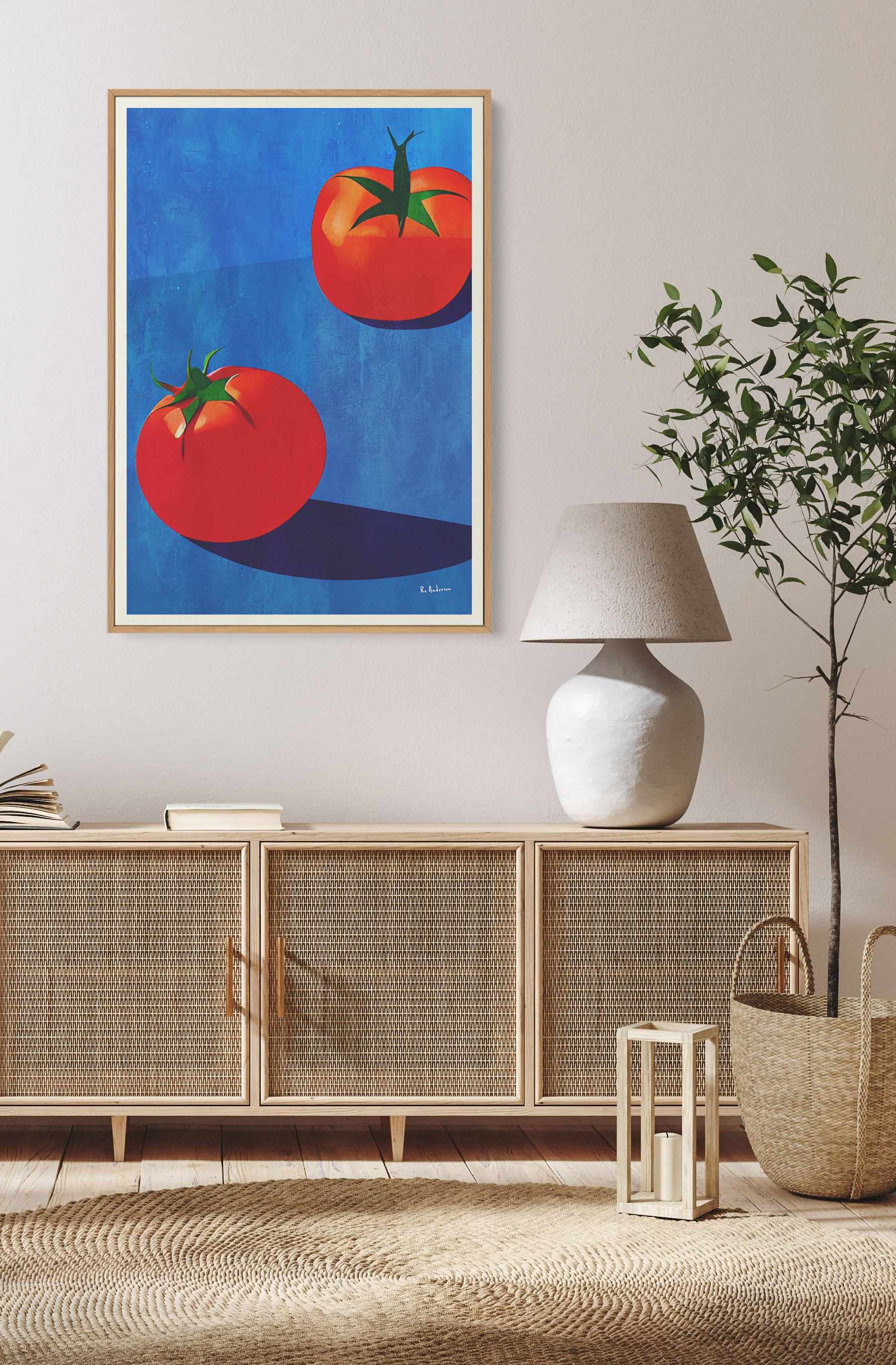 Deux Tomates By Bo Anderson | Framed Canvas Art Print