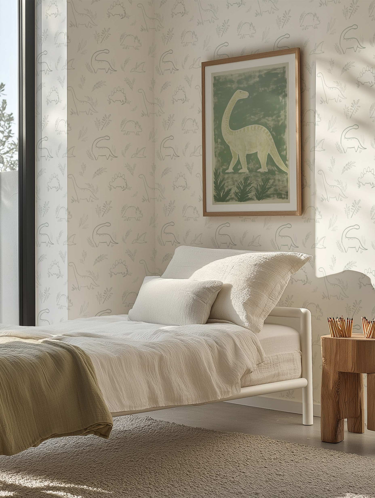 Dino Days Wallpaper from Olive et Oriel where you can shop wallpaper and artworks online