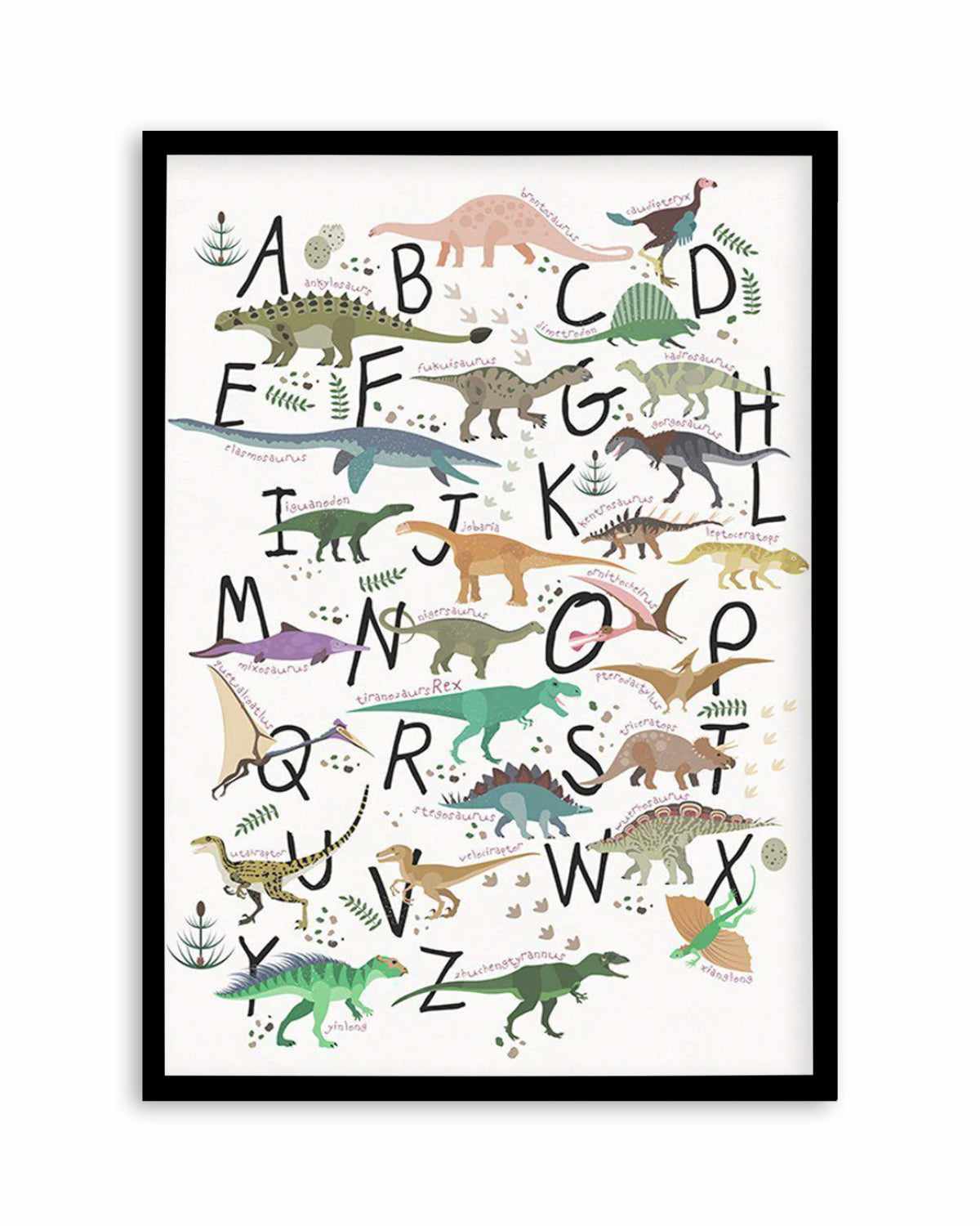 Dinosaur Alphabet Art Print