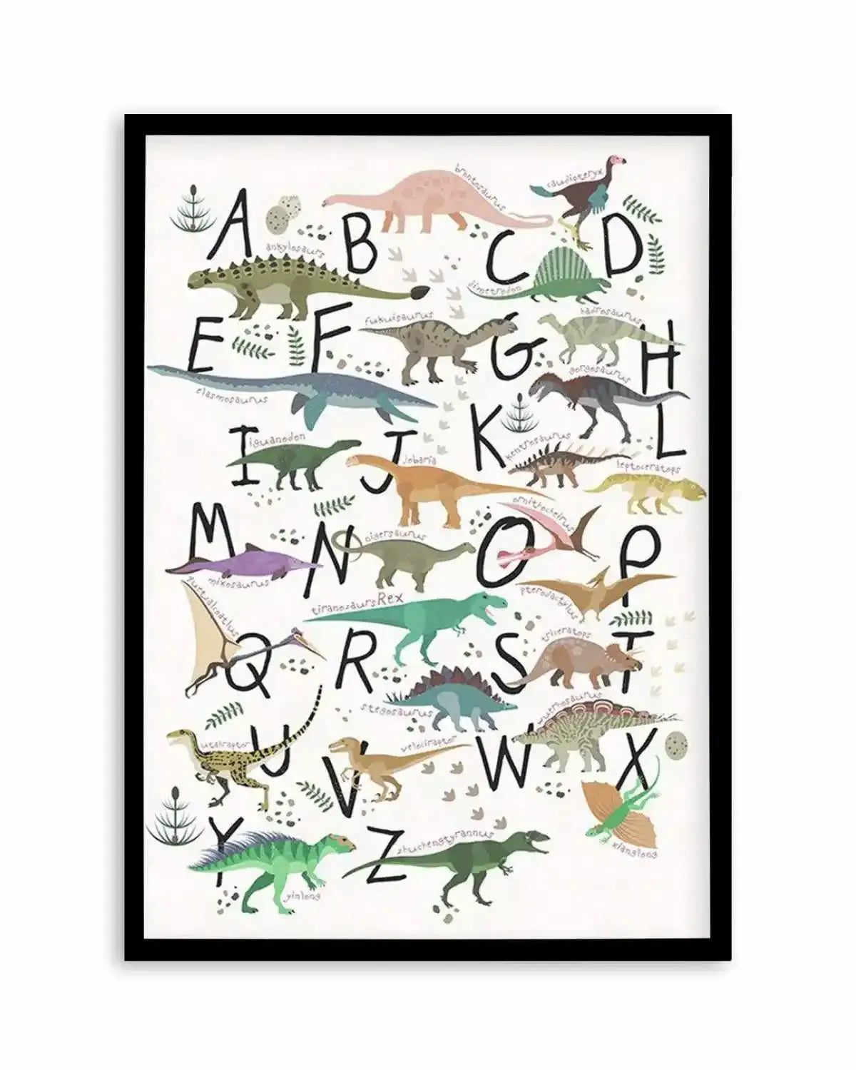 Dinosaur Alphabet Art Print from Olive et Oriel where you can shop wallpaper and artworks online