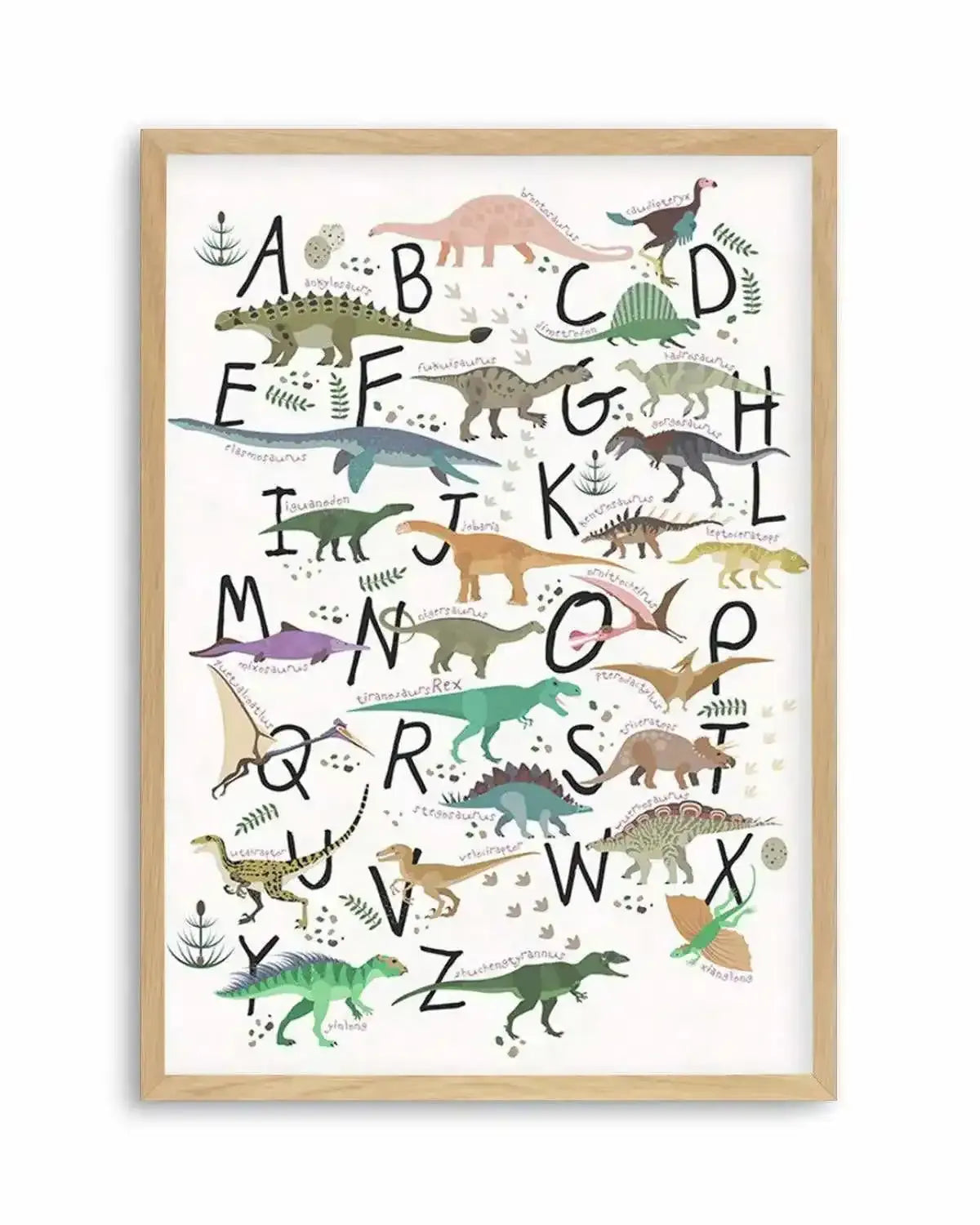 Dinosaur Alphabet Art Print from Olive et Oriel where you can shop wallpaper and artworks online