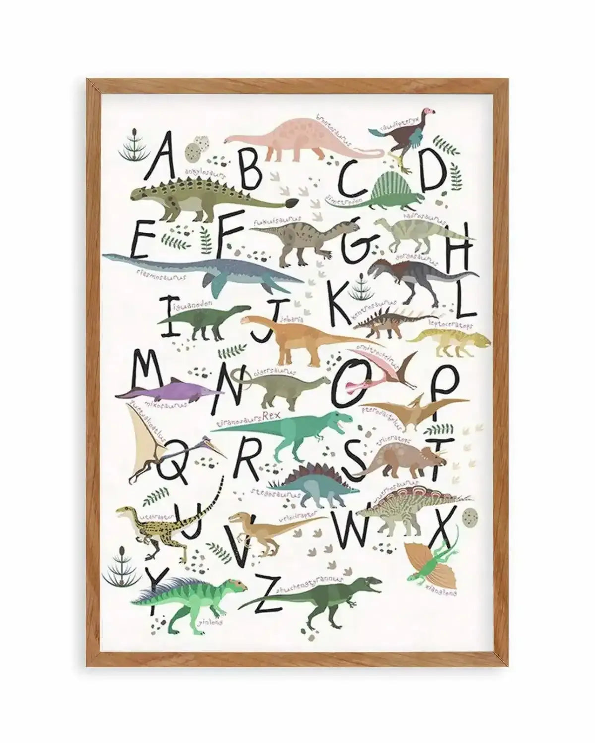 Dinosaur Alphabet Art Print from Olive et Oriel where you can shop wallpaper and artworks online