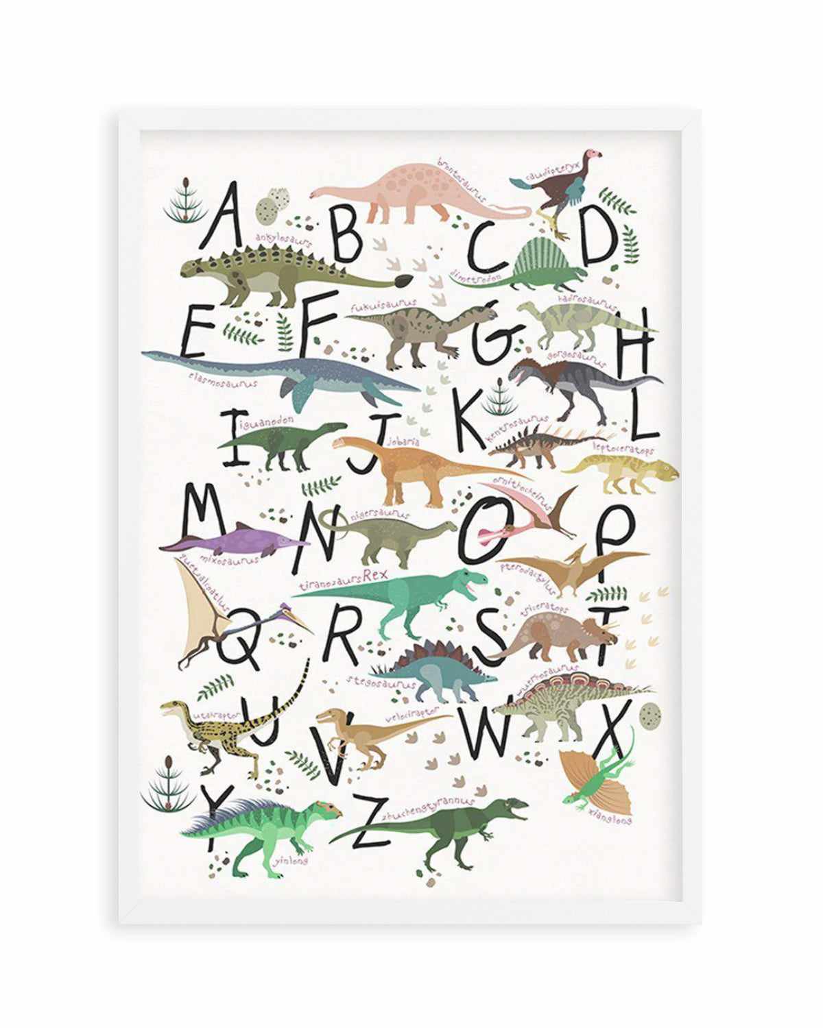 Dinosaur Alphabet Art Print