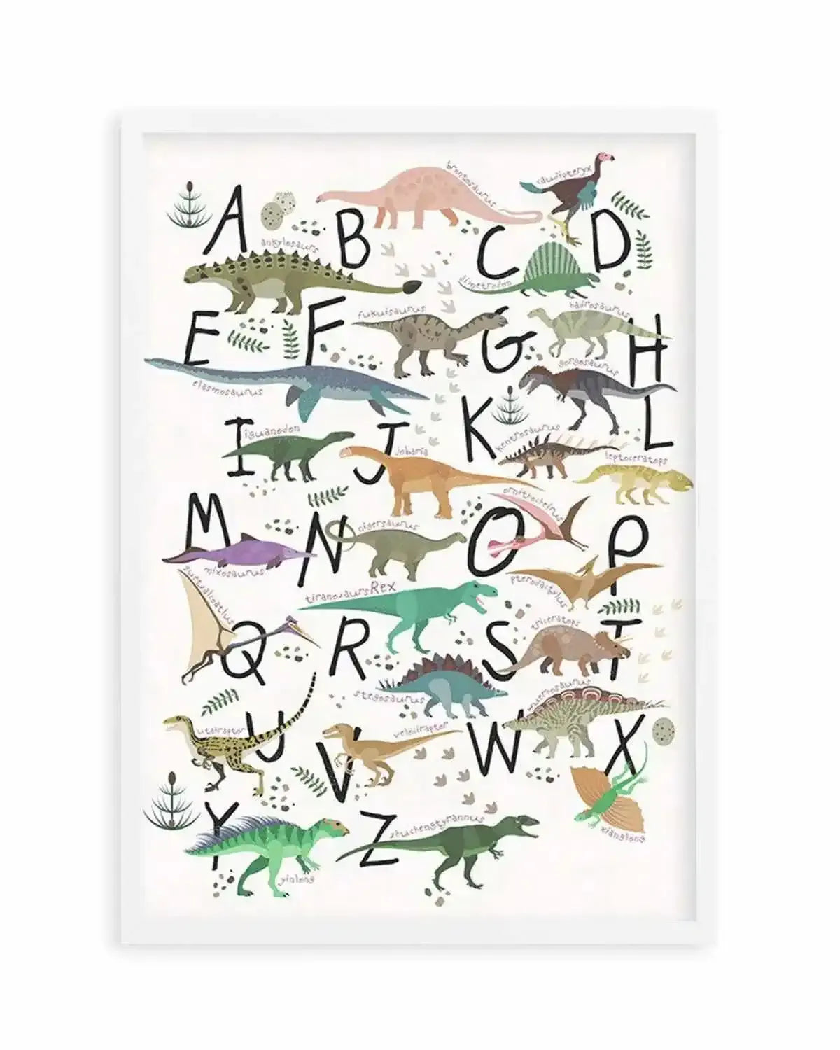 Dinosaur Alphabet Art Print from Olive et Oriel where you can shop wallpaper and artworks online