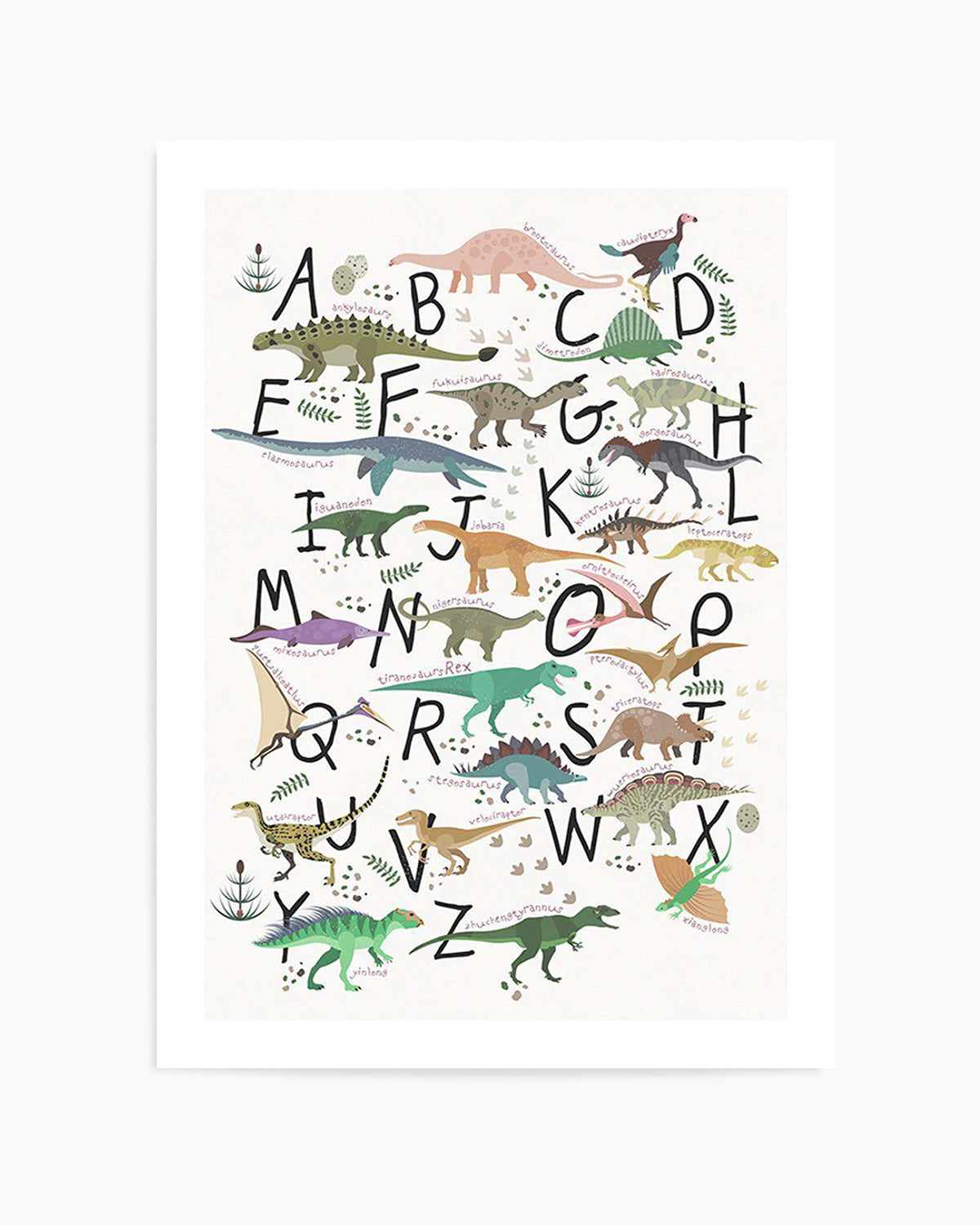 Dinosaur Alphabet Art Print