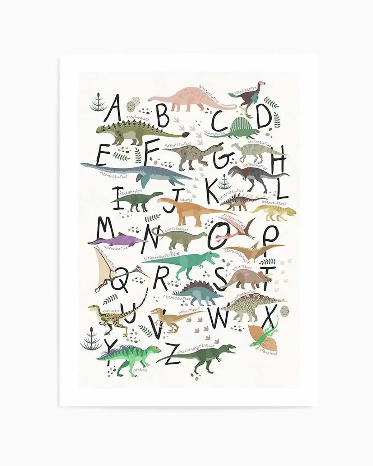 Dinosaur Alphabet Art Print from Olive et Oriel where you can shop wallpaper and artworks online