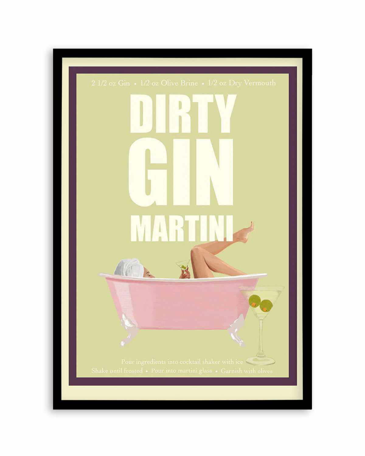 Dirty Gin Martini By Jenny Liz Rome Art Print