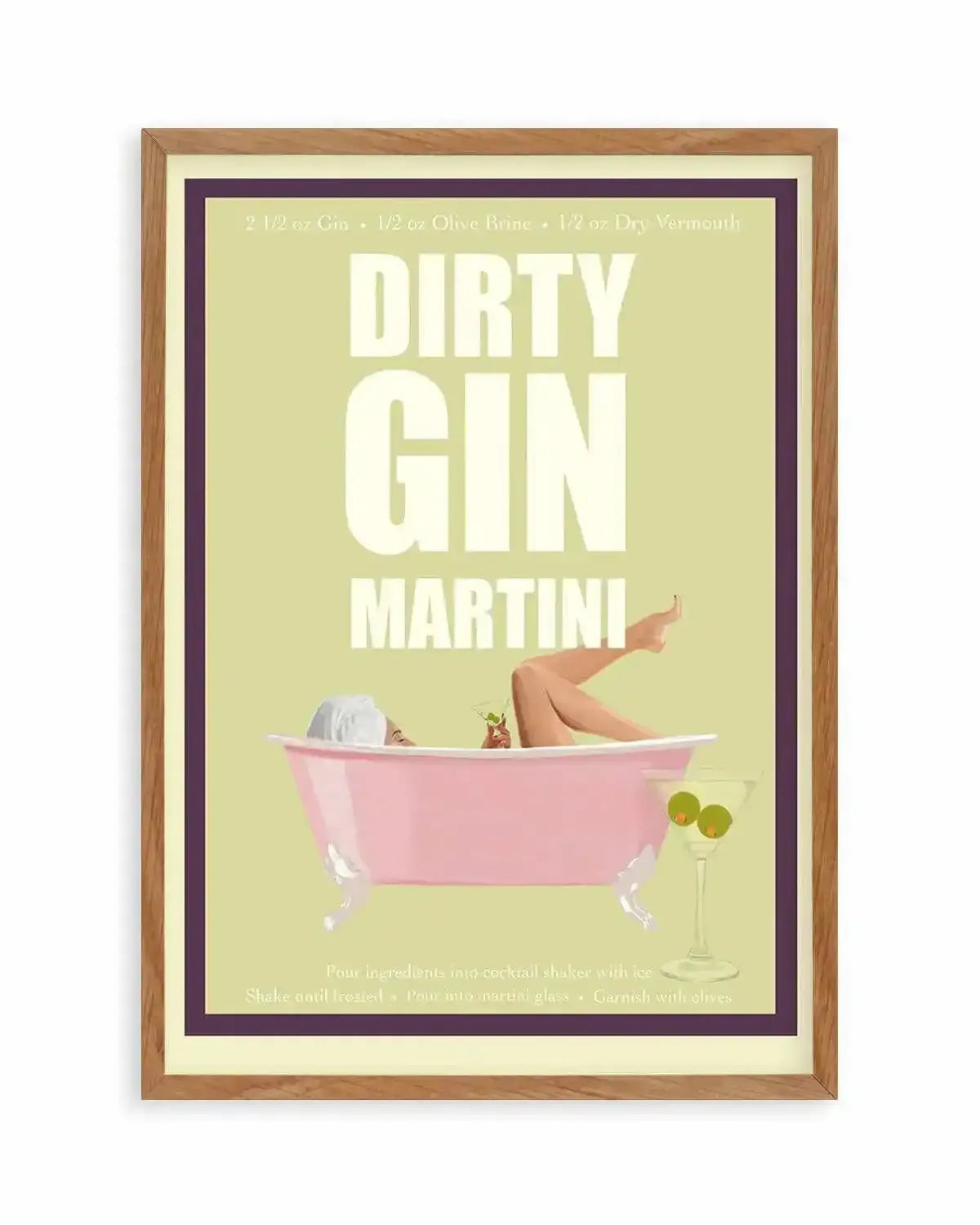 Dirty Gin Martini By Jenny Liz Rome Art Print from Olive et Oriel where you can shop wallpaper and artworks online